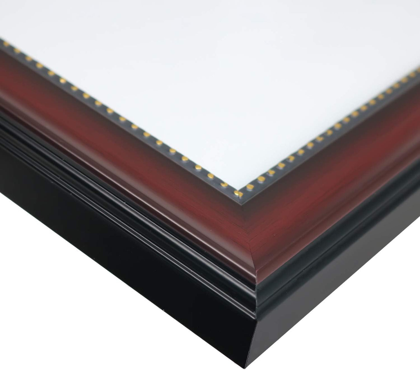 GraduationMall Graduation Photo Shadow Box Frame with Tassel Holder for 4x6 Pictures,Real Glass,Black over Gold Double Mat,Wall & Tabletop Design