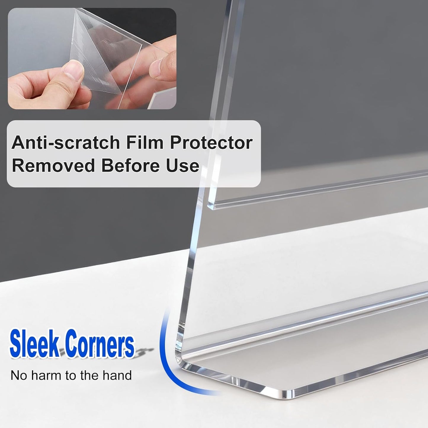 Acrylic Sign Holder 8.5 x 11 Horizontal , Clear Plastic Display Stand for Tabletop, Acrylic Stands for Flyers, Table Paper Holder, Vertical Sign Holder 8.5x11 for Restaurants, Office and School (Slant 6 Pack 11x8.5)