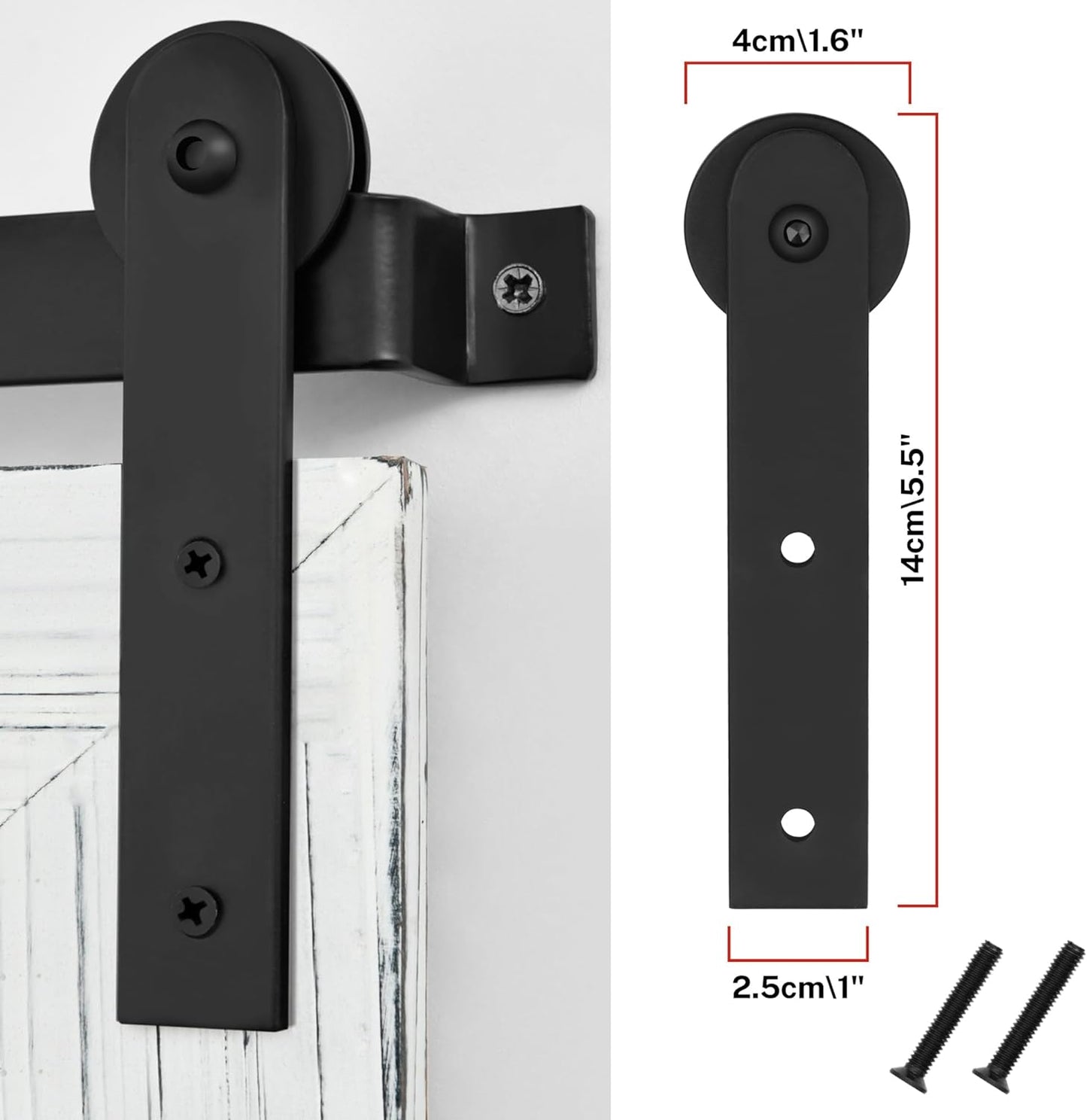 COGOOD Farmhouse Barn Door Mirror - 25 x 18 Rustic Wood Framed Decrative Mirror for Bathroom, Living Room, Entryway Wall Decor (White)