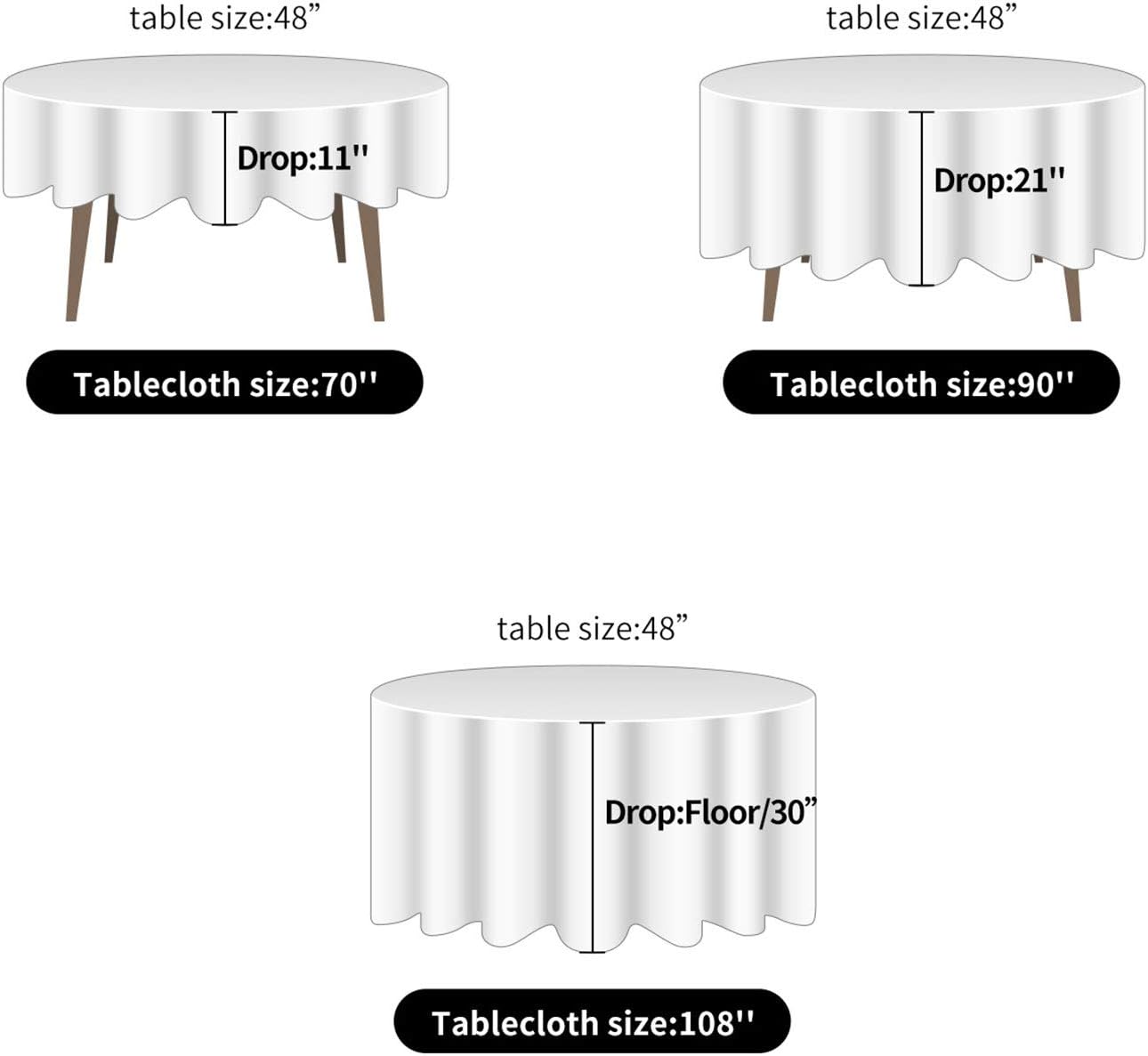 Ascoza 2pack 70 Inch Willow Round Tablecloth in Washable Polyester Fabric for Wedding/Banquet/Restaurant/Parties