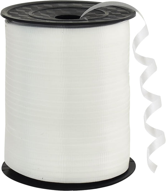 BEISHIDA 500 Yards Matte White Curling Ribbon Balloon String Crimped Ribbons for Gift Wrapping Ribbon for Birthday Halloween Party Decoration Festival Art Craft Christmas Gift Wraps