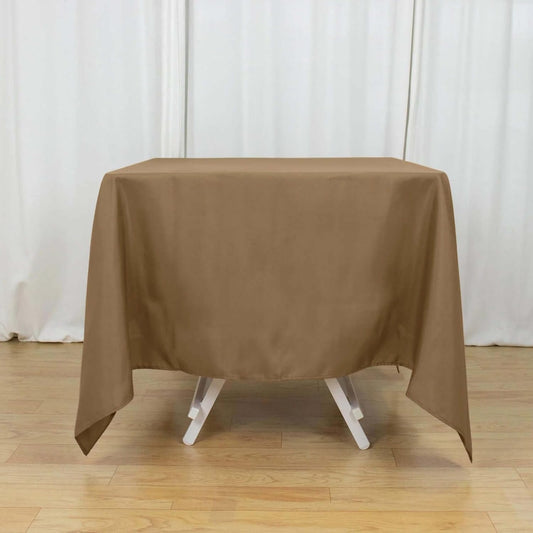 Efavormart 70" Square Linens Taupe Wholesale Linens Polyester Square Linen Tablecloth for Wedding Banquet Party Restaurant