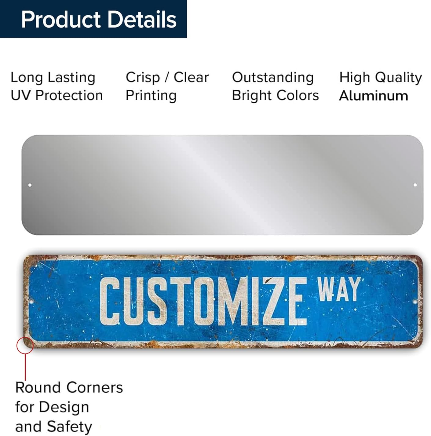 Custom Signs Outdoor Metal, Personalized Street Sign for Home Bar Wall Decor, Indoor/Outdoor Use, Fade Resistant .040 Aluminum 4x18 Inches