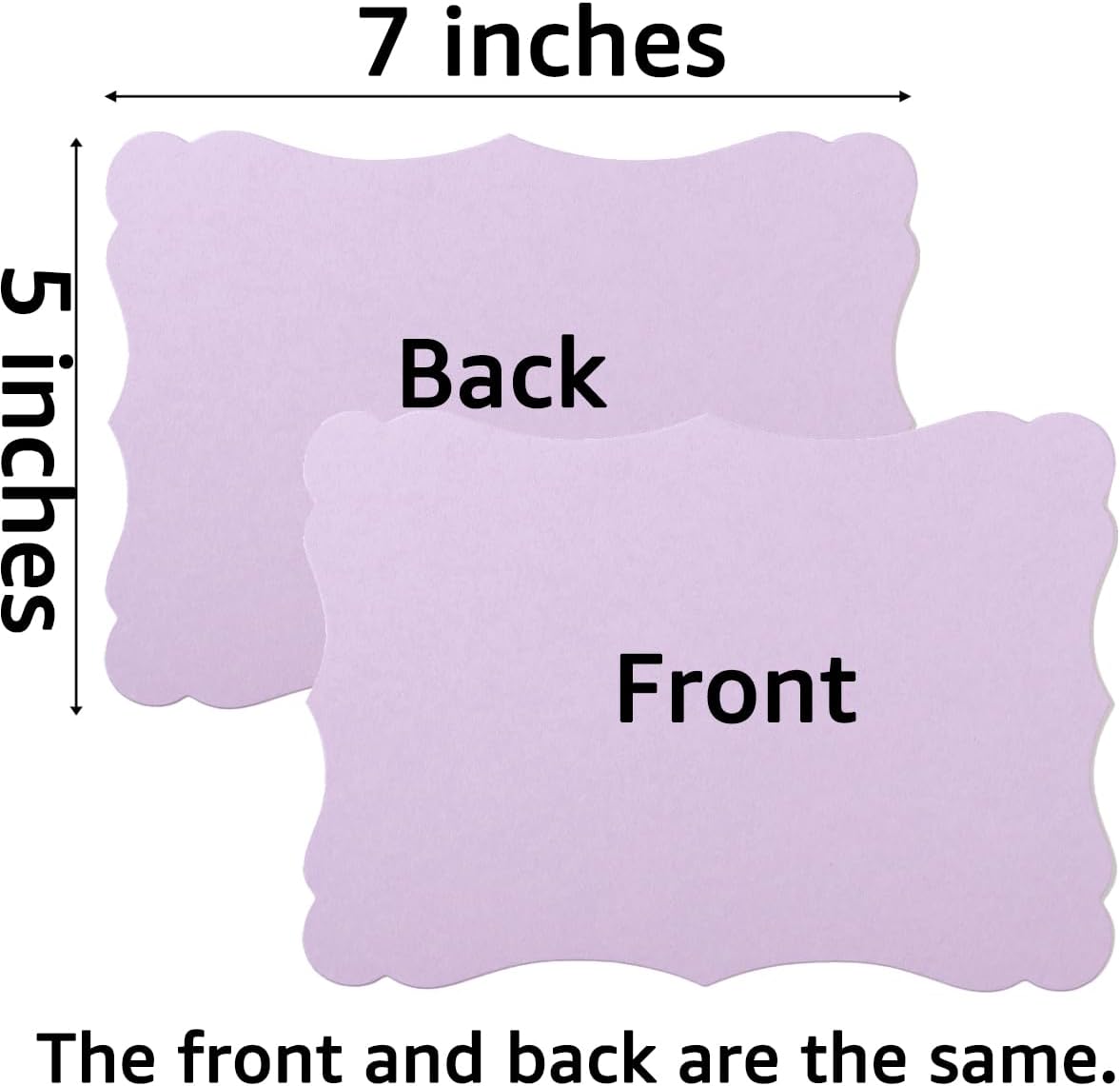 50 Pack Blank Kraft Cards Cardstock Thick Paper Brown Greeting Cards for DIY Gift Card Menus, Baby Shower and Wedding Invitations (Purple, 5 Colors, 5x7IN)