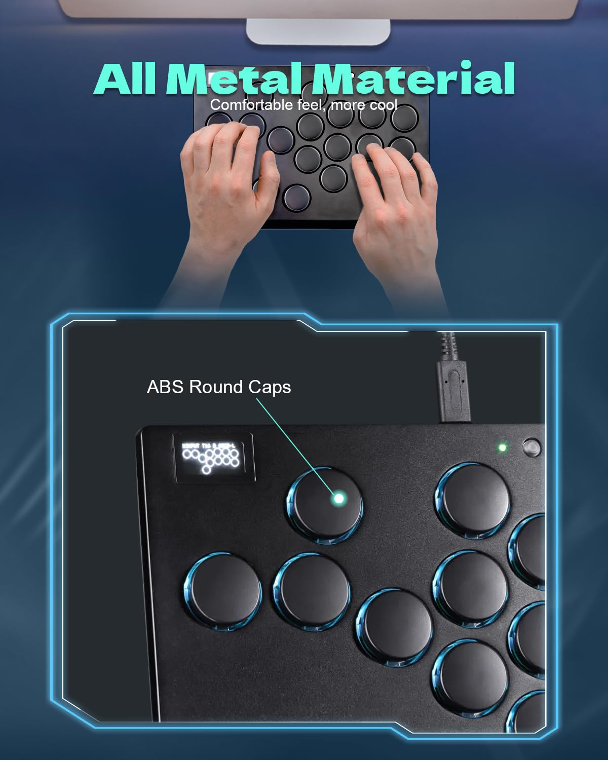 Borcham Haute42 M16 All-Button Arcade Stick, Leverless Arcade Controller with DIY RGB & Turbo Functions, Compatible with PC/Ps3/Ps4/Switch/Steam Deck, Supports Hot Swap & SOCD