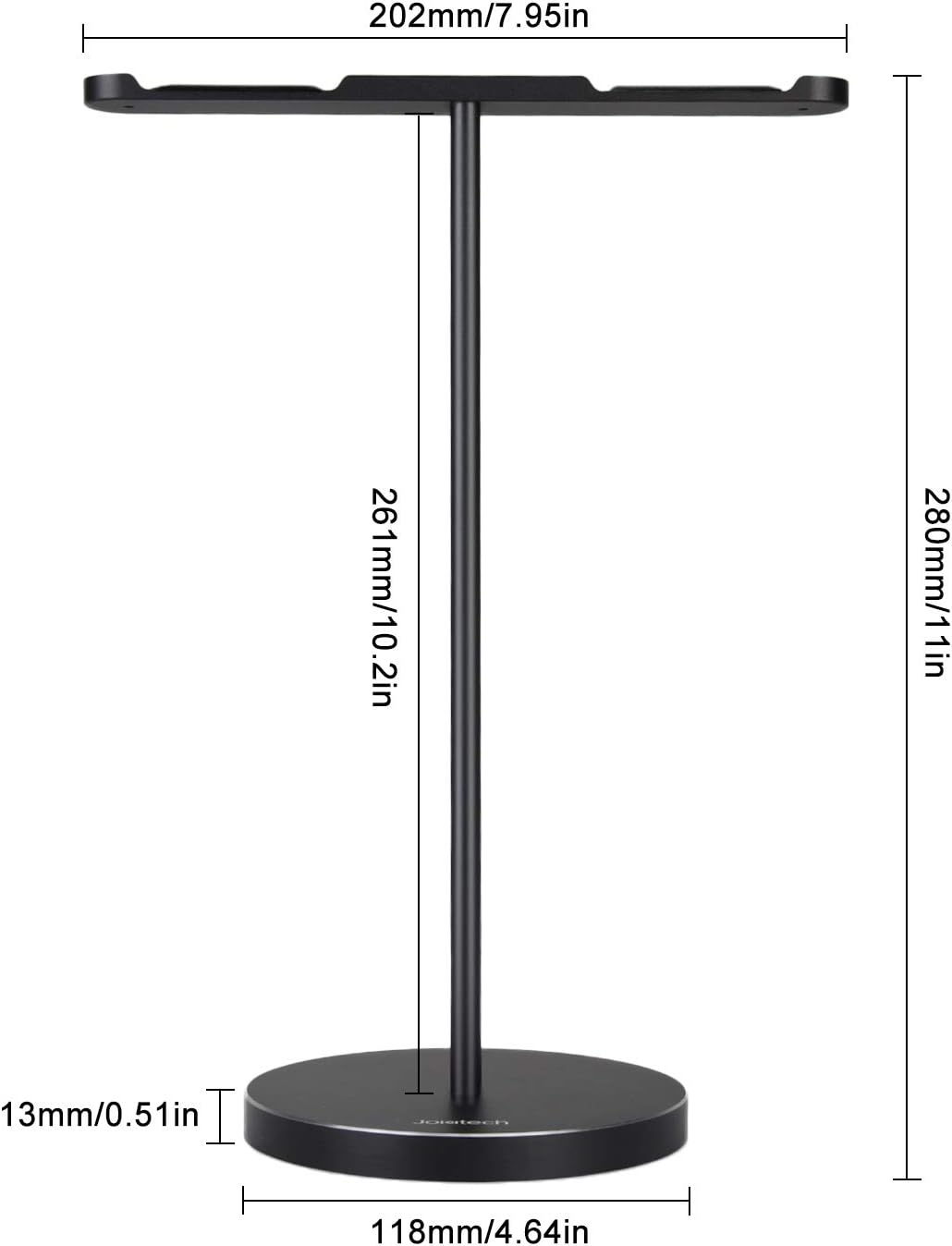 Dual Aluminum Headphones Stand Holder, Showcase Multi Headphones with Solid Heavy Base, Compatible with Gaming Headsets and Wireless Headphone Black