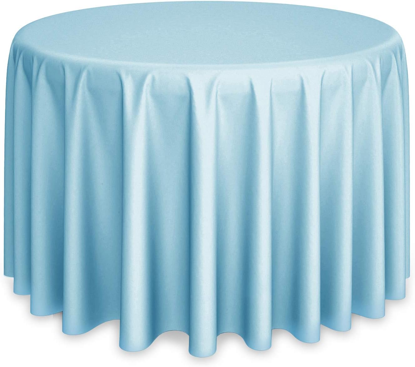 Lann's Linens - 10 Premium 120" Round Tablecloths for Wedding/Banquet/Restaurant - Polyester Fabric Table Cloths - Baby Blue