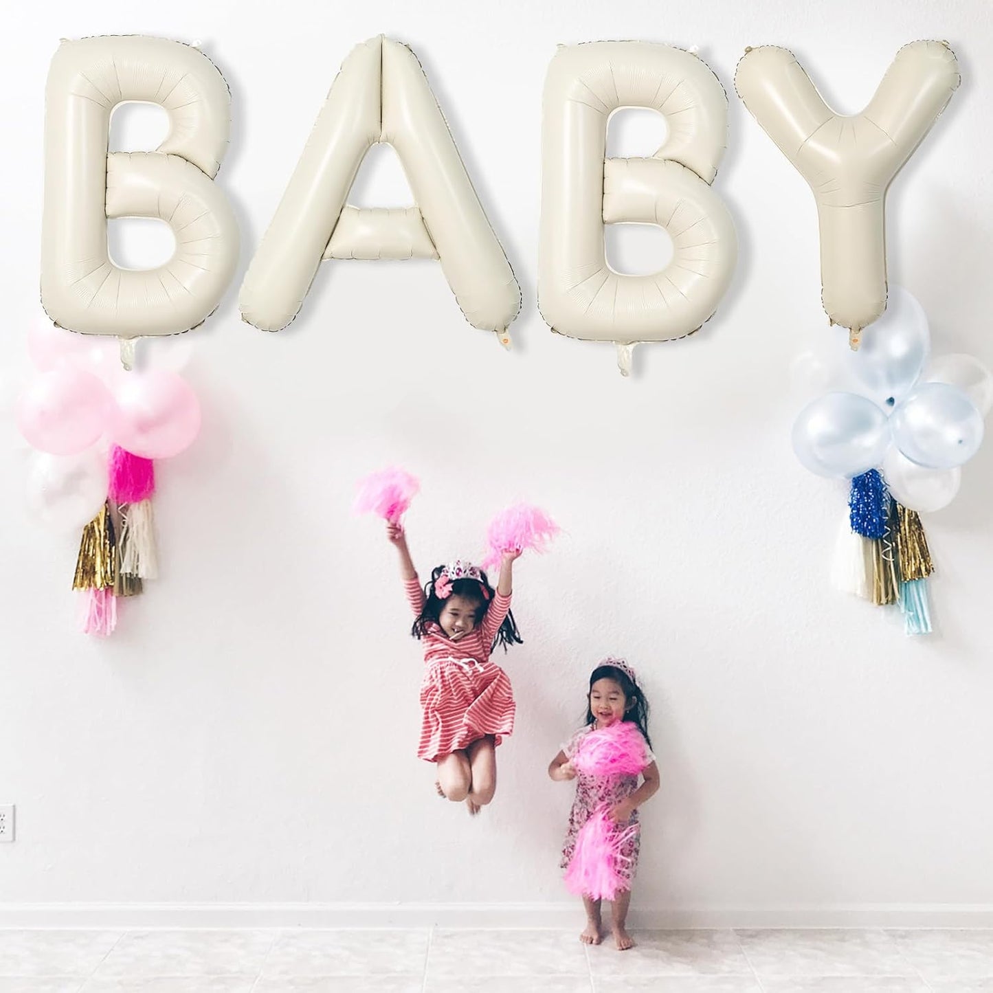 Cream Y Letter Balloons, 40 Inch Alphabet Foil Name Beige Balloon, Large Self Inflating Balloon Letters Y, White Sand Mylar Helium Custom Letter Balloon for Girls Birthday Party Baby Shower Decoration