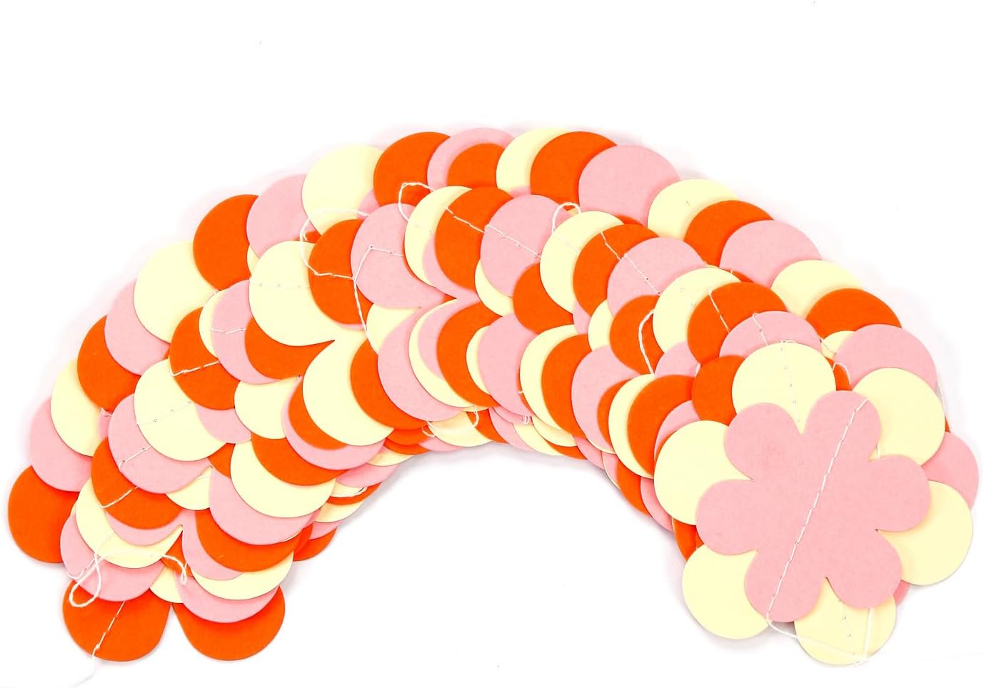 Orange-Pink Fall Party-Decorations Streamers-Garland - 52ft Boho Flower Hanging Paper Banner, Groovy Birthday Baby Bridal Shower Bachelorette Wedding Engagement Thanksgiving Day HalloweenDecor Hugfond