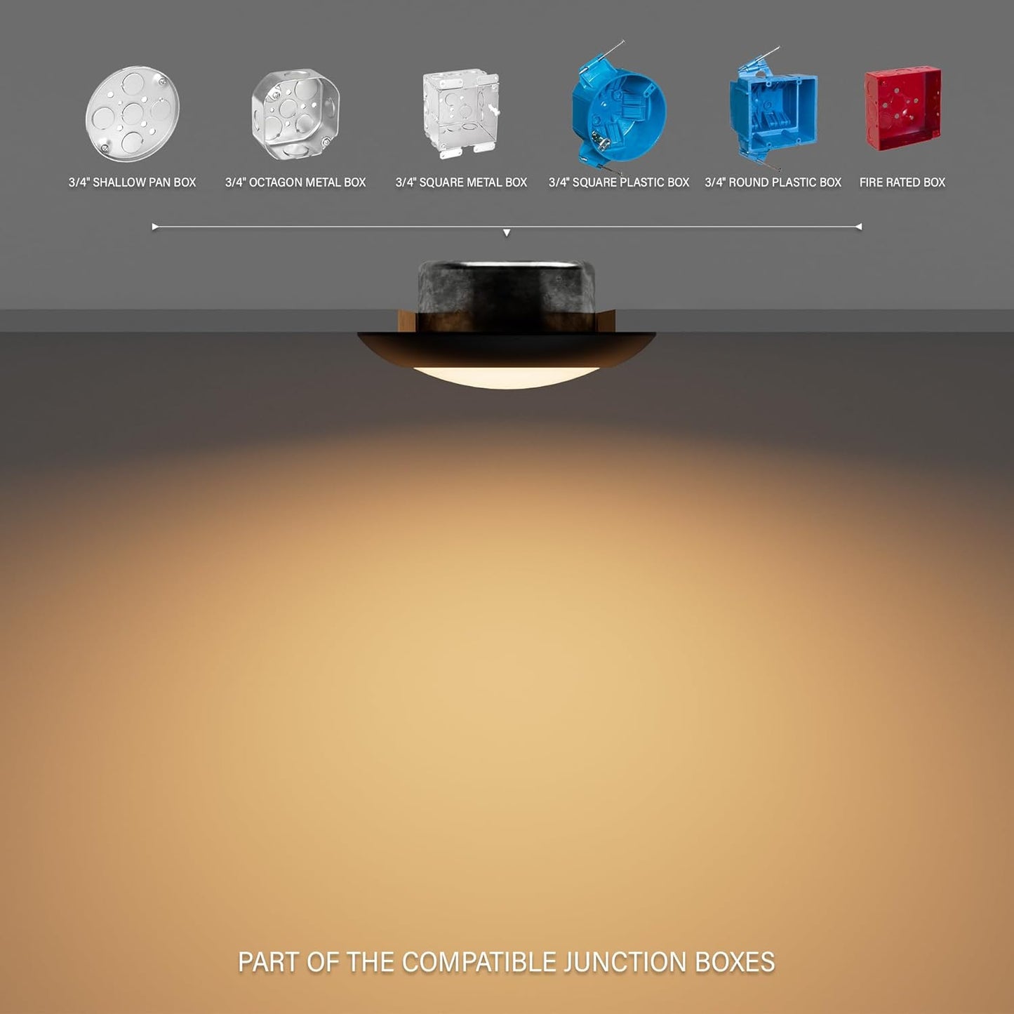 20 Packs 4 Inch Black LED Low Profile Recessed & Surface Mount Disk Light, Round, 10W, 600 Lumens, 5CCT Field Selectable, CRI80, DOB Design, Dimmable, ETL Listed