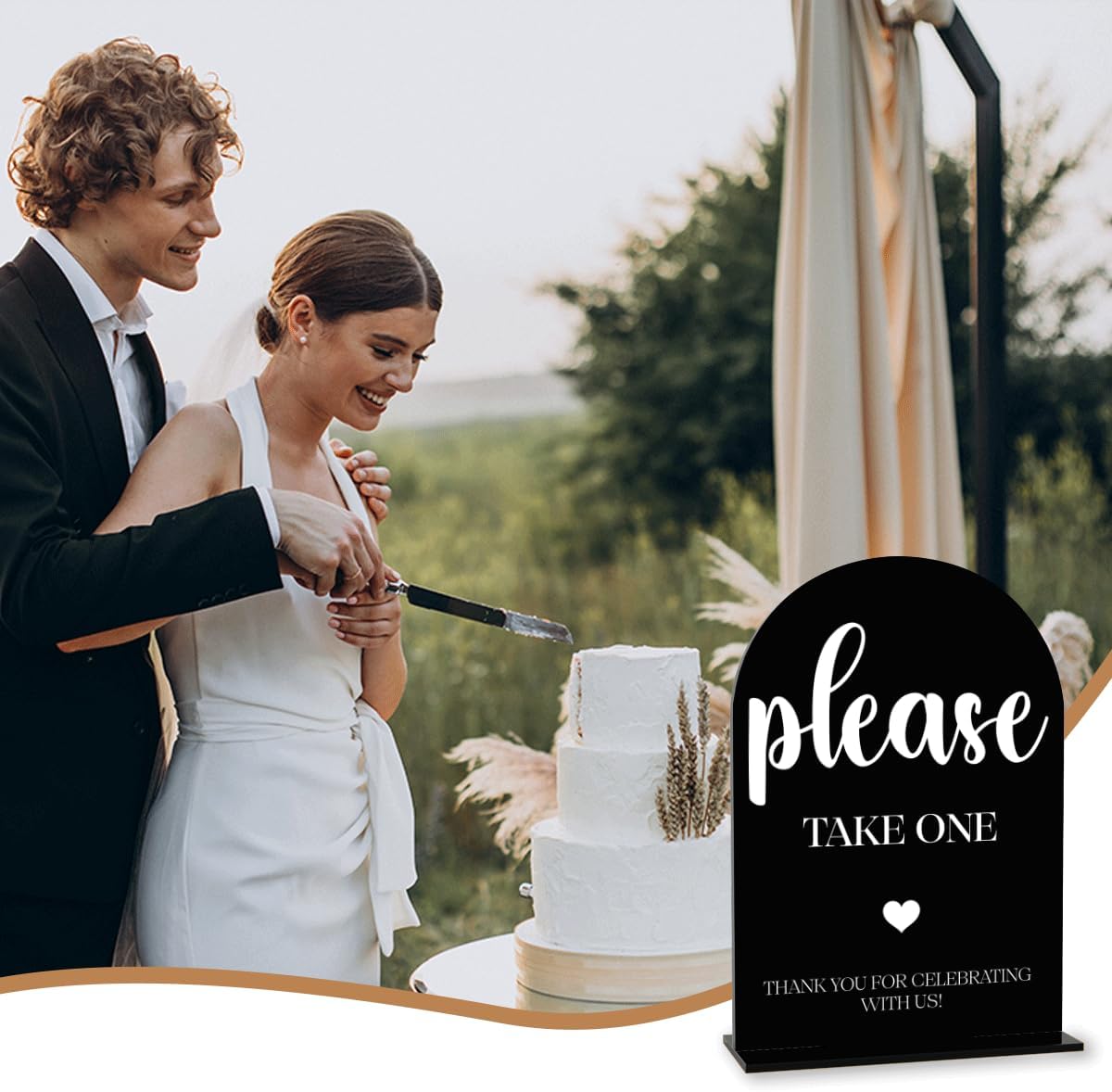 Black Please Take One Sign, Wedding Engagement Bridal Shower Baby Shower Decor for Reception Reception, Weddings Acrylic Sign