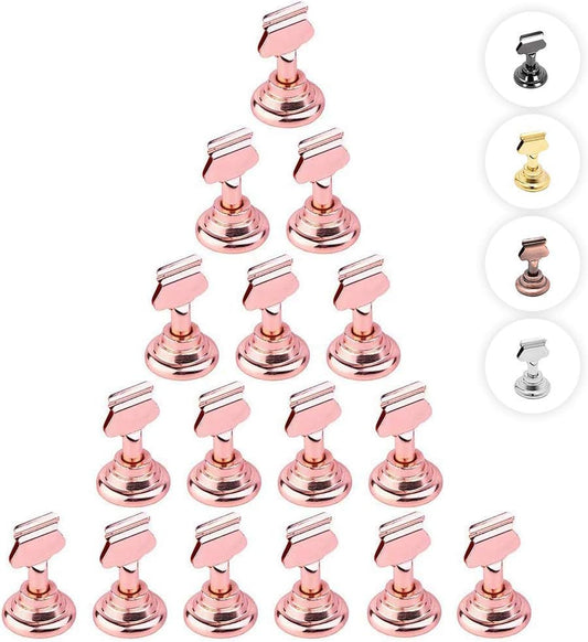 Urban Deco 16PK Table Number Holders Place Card Holders 1.7 Inch Table Card Holders Steel Card Holders for Photos, Food Signs, Memo Notes, Weddings, Restaurants, Birthdays(Rose Gold)