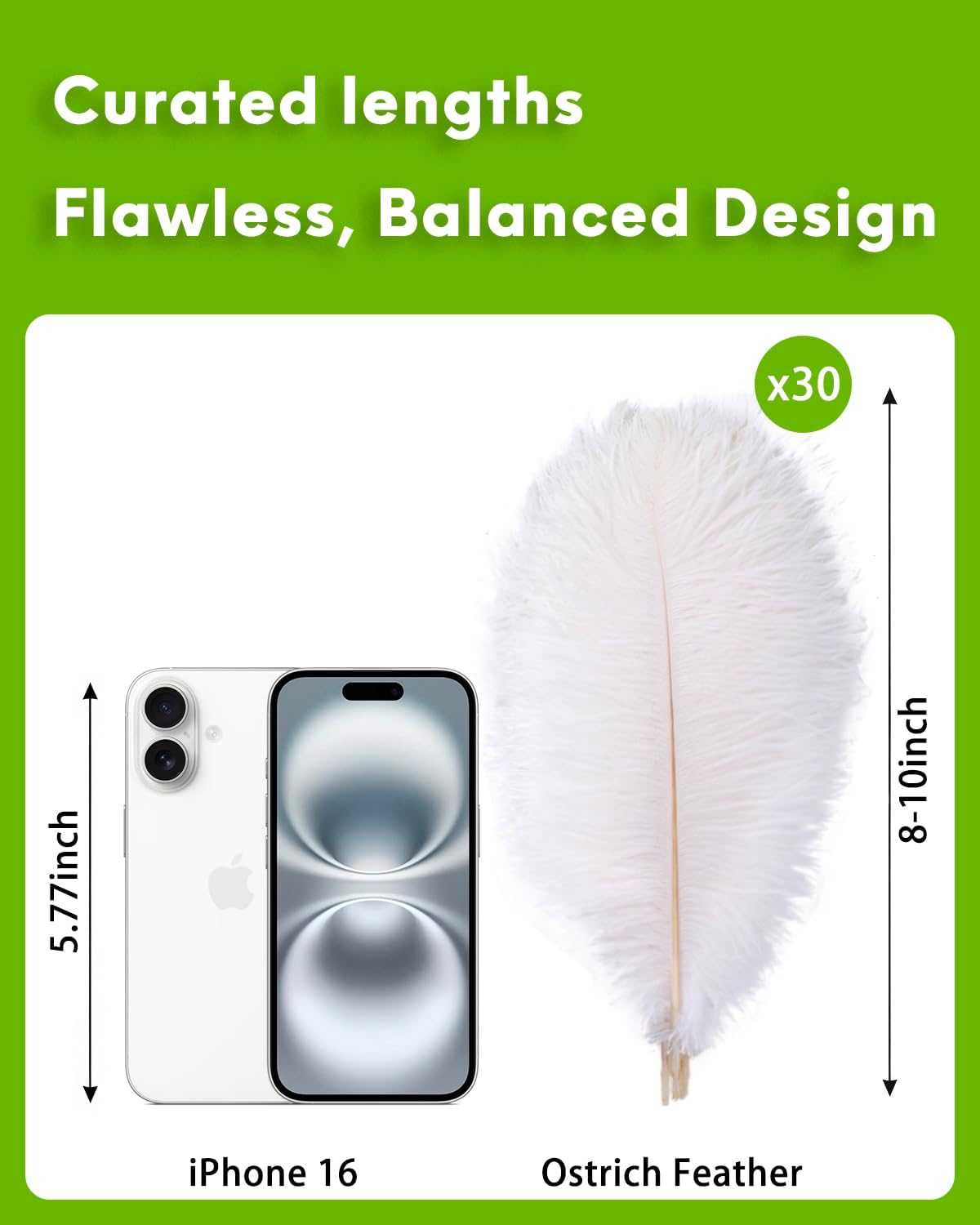 NEWONG 30pcs White Ostrich Feathers Natural Bulk 8-10inch(20-25cm) Vase Craft Wedding Home Party Centerpieces Christmas Day Decoration