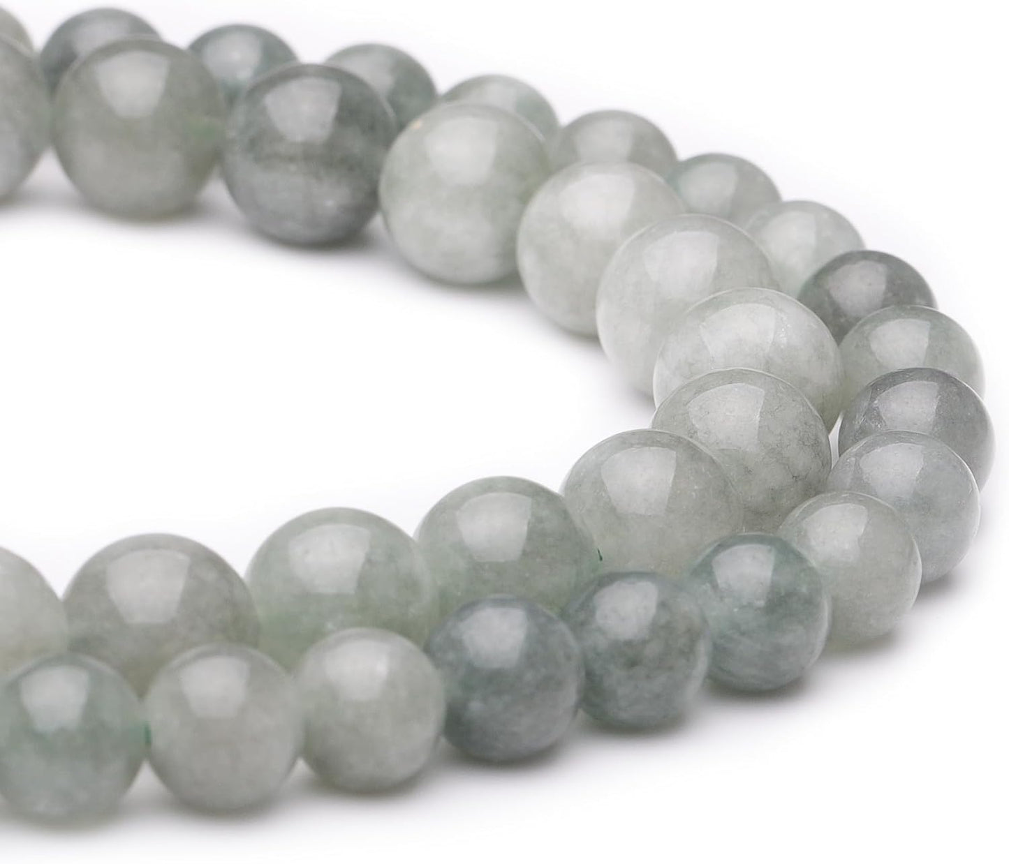 6mm Natural Stone Beads for Jewelry Making,Burmese Jade Polished Smooth Round Gemstone Beads for Bracelet Necklace 15 Inch