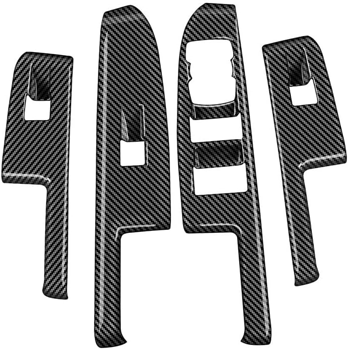 4pcs Carbon Fiber Style Front Rear Doors Window Glass Lift Switch Panel Cover Decorative Sticker Protection Car Interior Accessories for 2022-2025 Ford Maverick KT13
