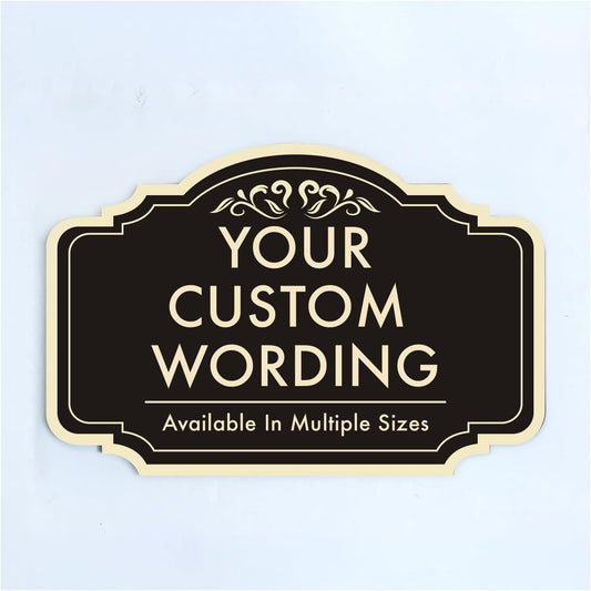 Custom Metal Decorative Signs, Personalized Aluminum, Custom Driveway Signs, Waterproof, Design 2 Black Charcoal 10x7 In