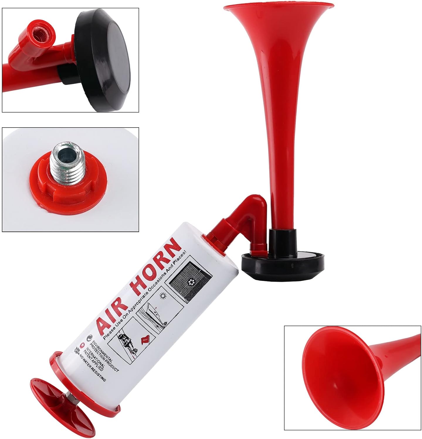 AOLINHAN Reusable Air Horn Loud Boat horn Handheld Stadium Horns Aluminum Personal Safety Handheld Horn Portable Pump Air Horns Loud Noise Maker Air+Horn Universal