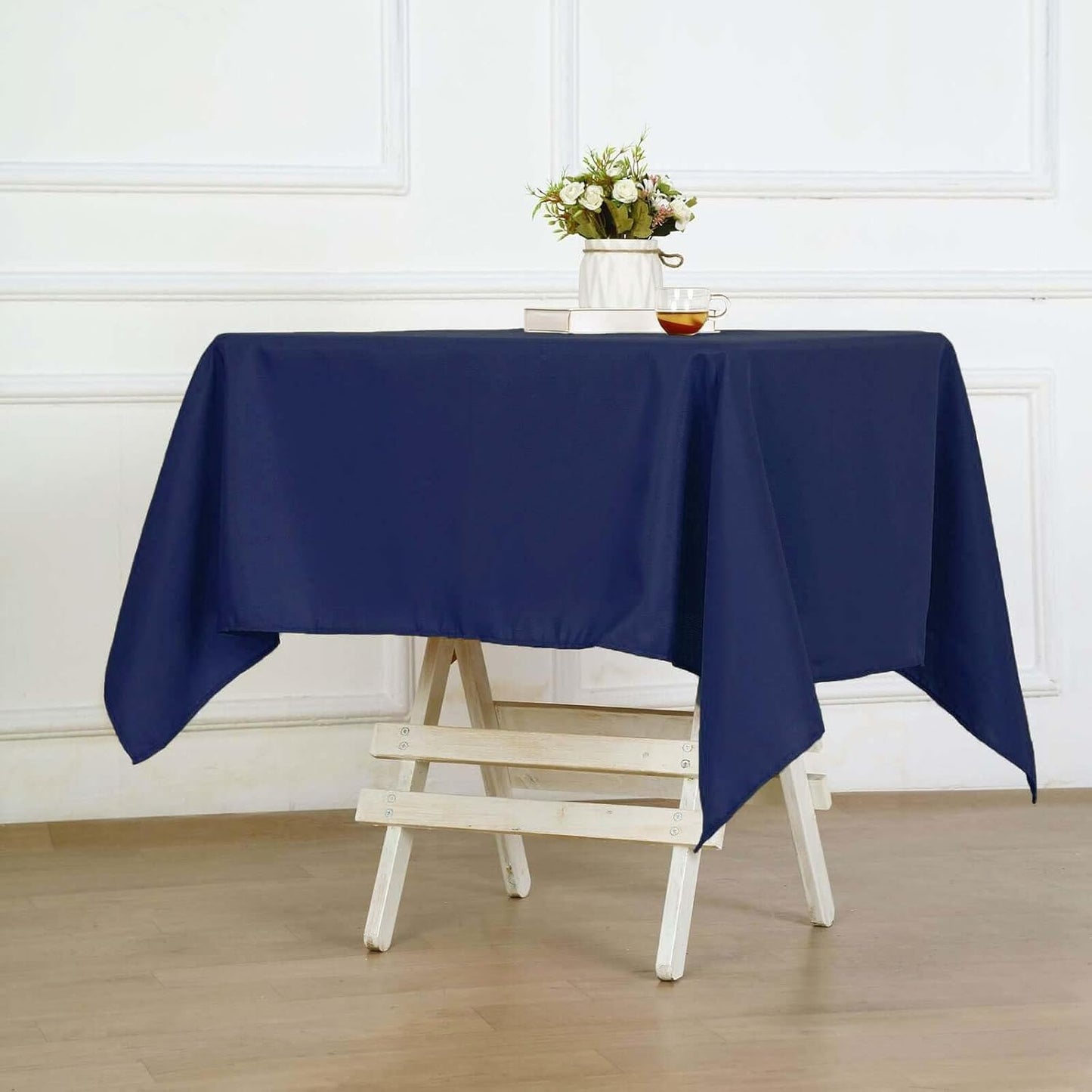 Efavormart 54x54 Navy Blue Wholesale Linens Seamless Polyester Square Linen Tablecloth for Wedding Banquet Party Restaurant