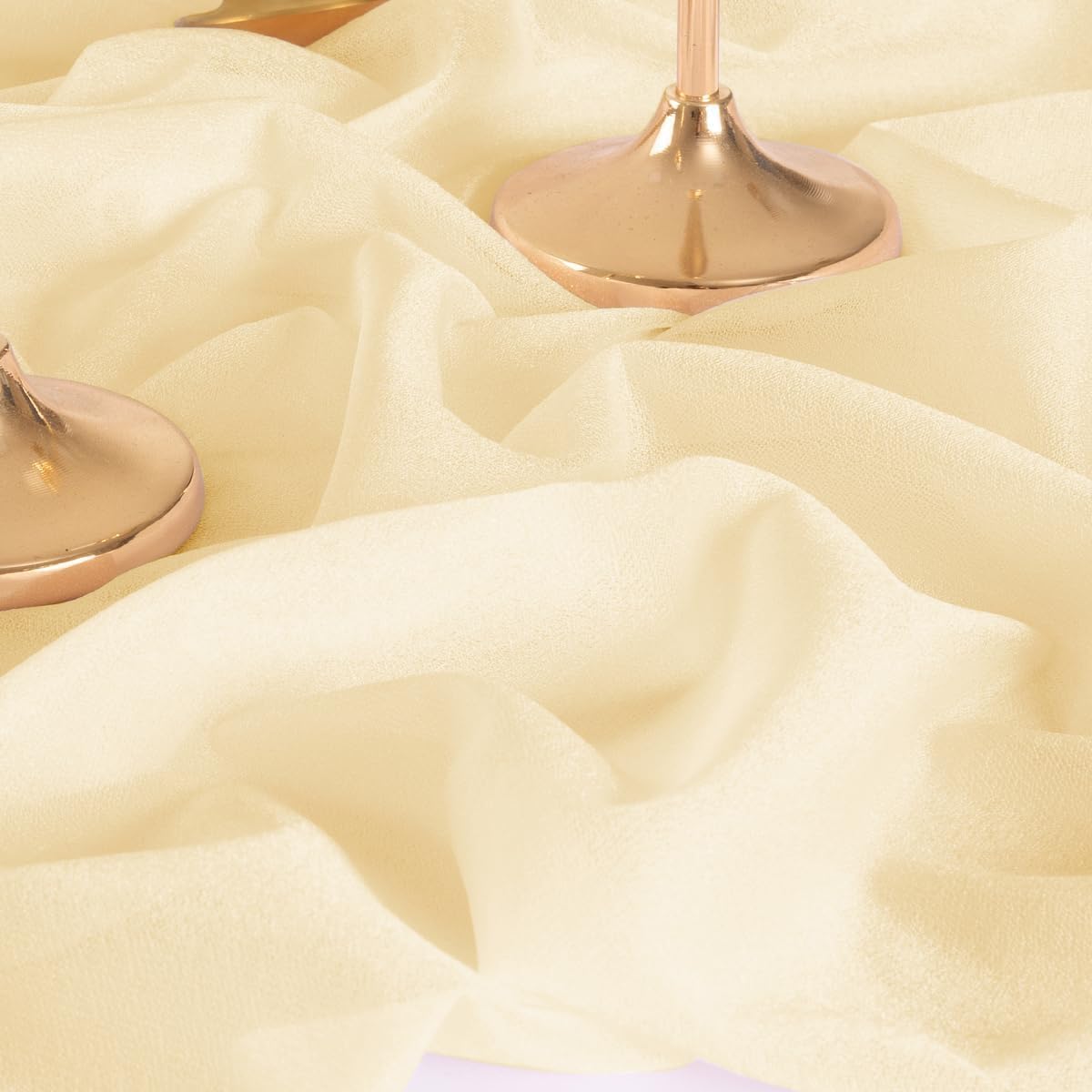 MLMW Wedding Arch Draping Fabric 2 Panels 29" x 20Ft Champagne Sheer Wedding Arch Backdrop Drapes Outdoor Curtain for Ceremony Party Background Ceiling Decor