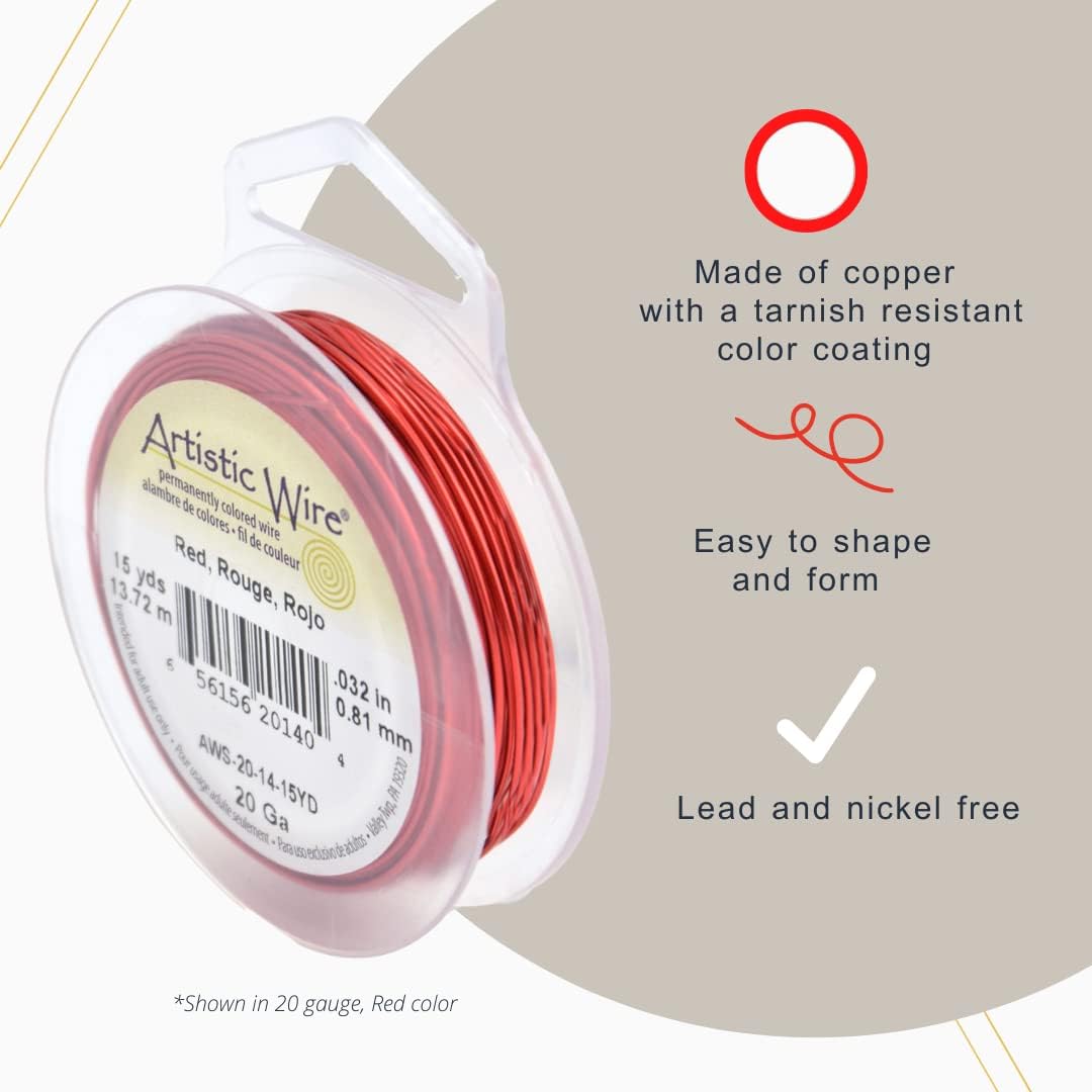 Artistic Wire, 26 Gauge Tarnish Resistant Colored Copper Craft Wire, Lavender, 30 yd