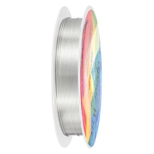 0.6 mm/22 Gauge Copper Wire for Jewelry Making, 13.1FT Copper Beading Craft Wire for Jewelry/Weaving/DIY Crafting/Planting, Color-Retaining [4M, Bright Silver]
