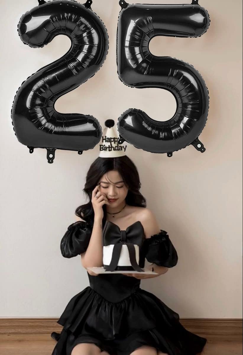 40 Inch Black Number Balloon 0-9(Zero-Nine), Big Size Happy Birthday Balloon, Foil Helium Big Number Balloon for Birthday Celebration Decorations Graduations Anniversary Photo Shoot