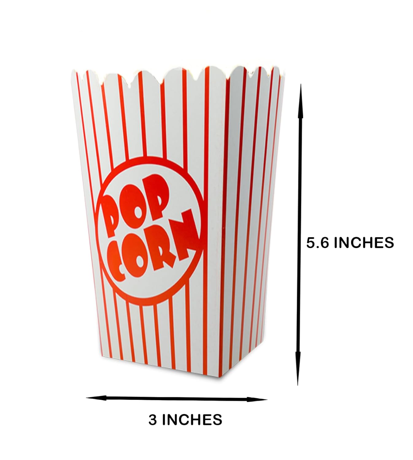 50 Pack Popcorn Boxes Movie Night Popcorn Bags for Party Red and White Popcorn Bags for Popcorn Vintage Snack Box Concession and Carnival Party Supplies, Individual Popcorn Bucket Containers (50)