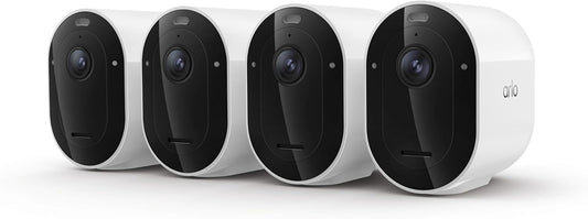 Arlo Pro Security Camera (6th Gen - 2025 Release) - 2K HDR, Battery Power, Event Captions, Emergency Response, 1-Month Trial of Secure Plan, 160° Field of View, Dual-Band WiFi, Spotlight, 4 Cam, White