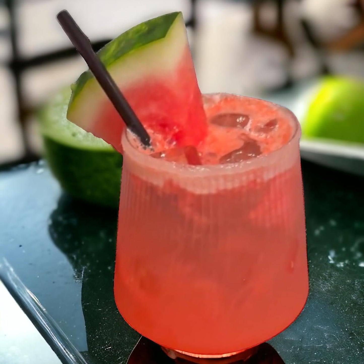 40 count origami ripple Unbreakable Stemless Plastic Wine Champagne Whiskey Glasses Elegant Durable Disposable Indoor Outdoor Ideal for Home, Office, Bars, Wedding, Ribbed 14 Ounce Cups (40, Clear)