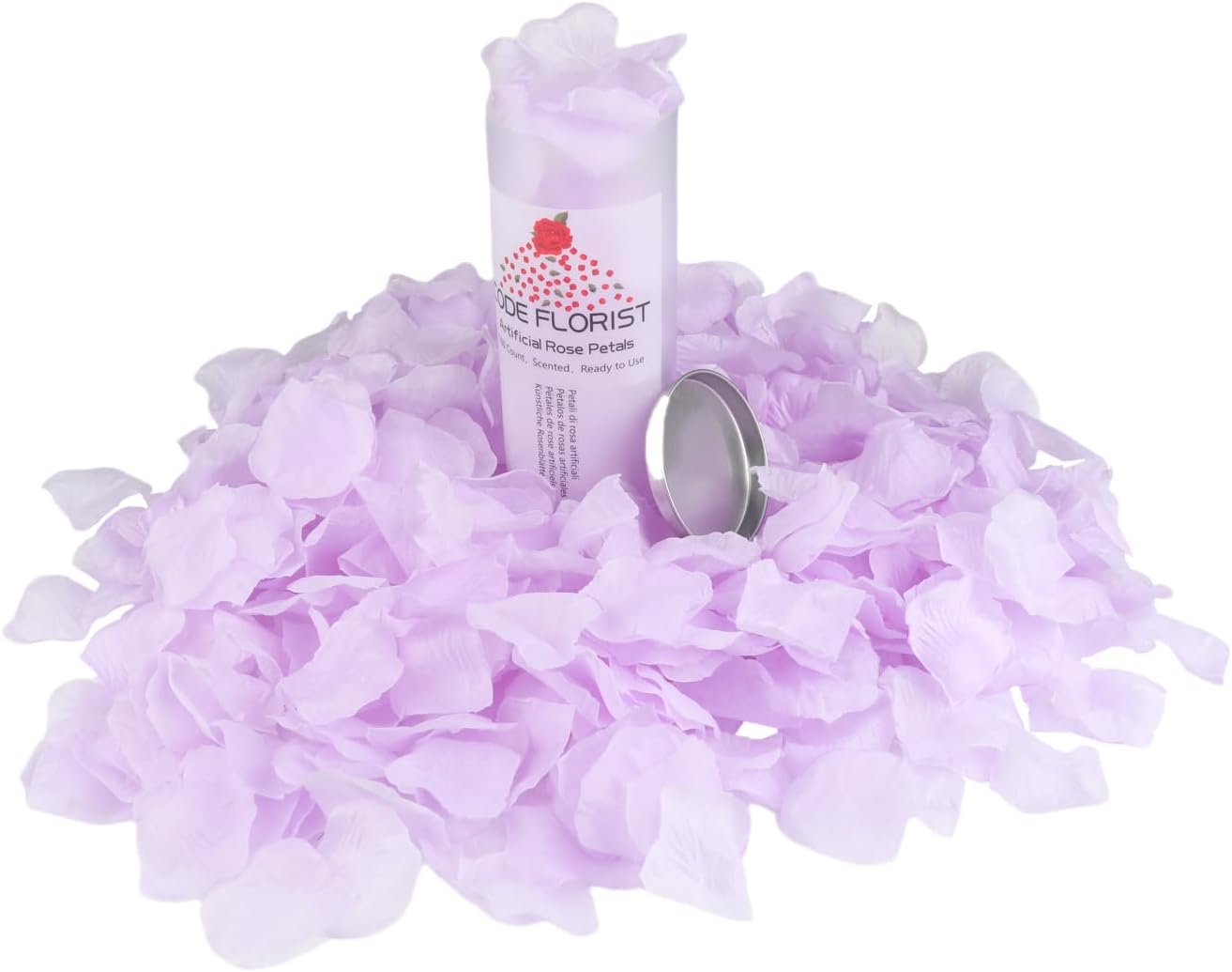 CODE FLORIST 1500 PCS Silk Rose Petals for Valentine's Day,Fake Rose Petals for Romantic Night,Wedding,Proposal Anniversary Flower Decorations(Separated,Scented,Baby Purple)