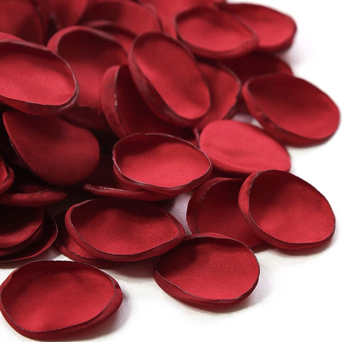 Floroom 300pcs Rose Petals Dark Red Faux Silk Flower Petals for Wedding Flower Girl Basket Aisle Scatter Dinner Table Centerpieces Party Confetti Bridal Shower Romantic Night Decoration