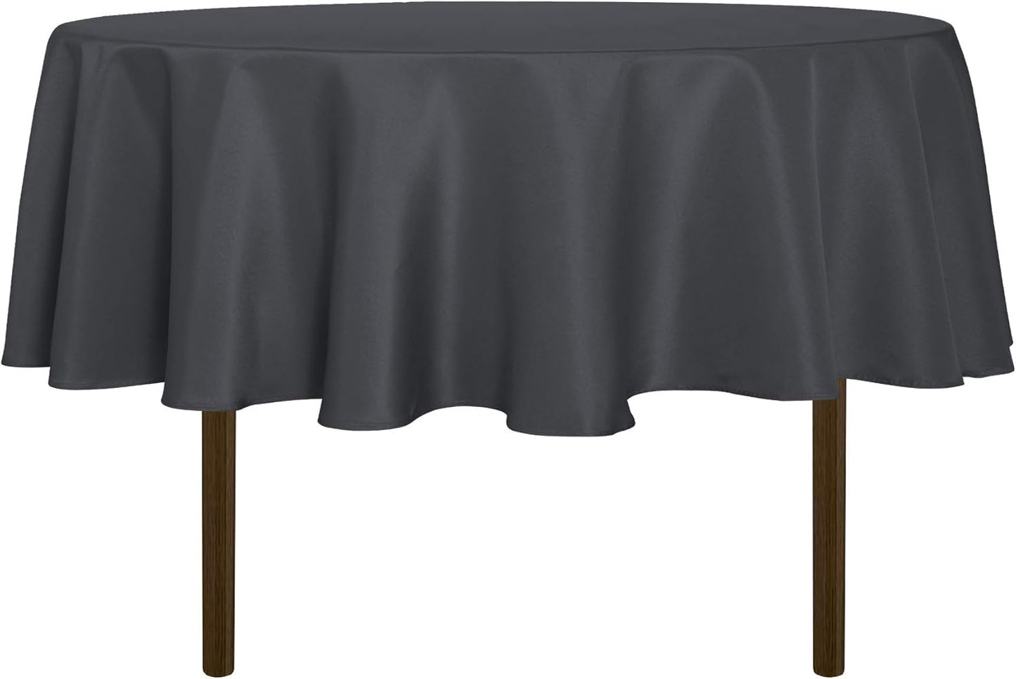 sancua Round Tablecloth - 60 Inch - Water Resistant Spill Proof Washable Polyester Table Cloth Decorative Fabric Table Cover for Dining Tables, Buffet Parties and Camping, Grey