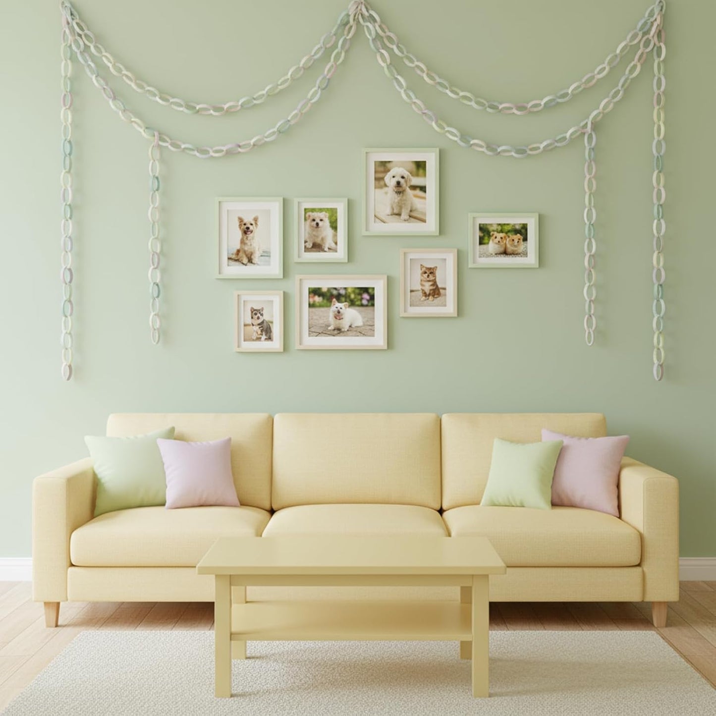 Lincia 600 Sheet Halloween Paper Chain Garland, Construction DIY Crafts Chain Strip for Fall Thanksgiving Party Decor, 1x8 Inch with Double Sided Tape (Morandi Color)