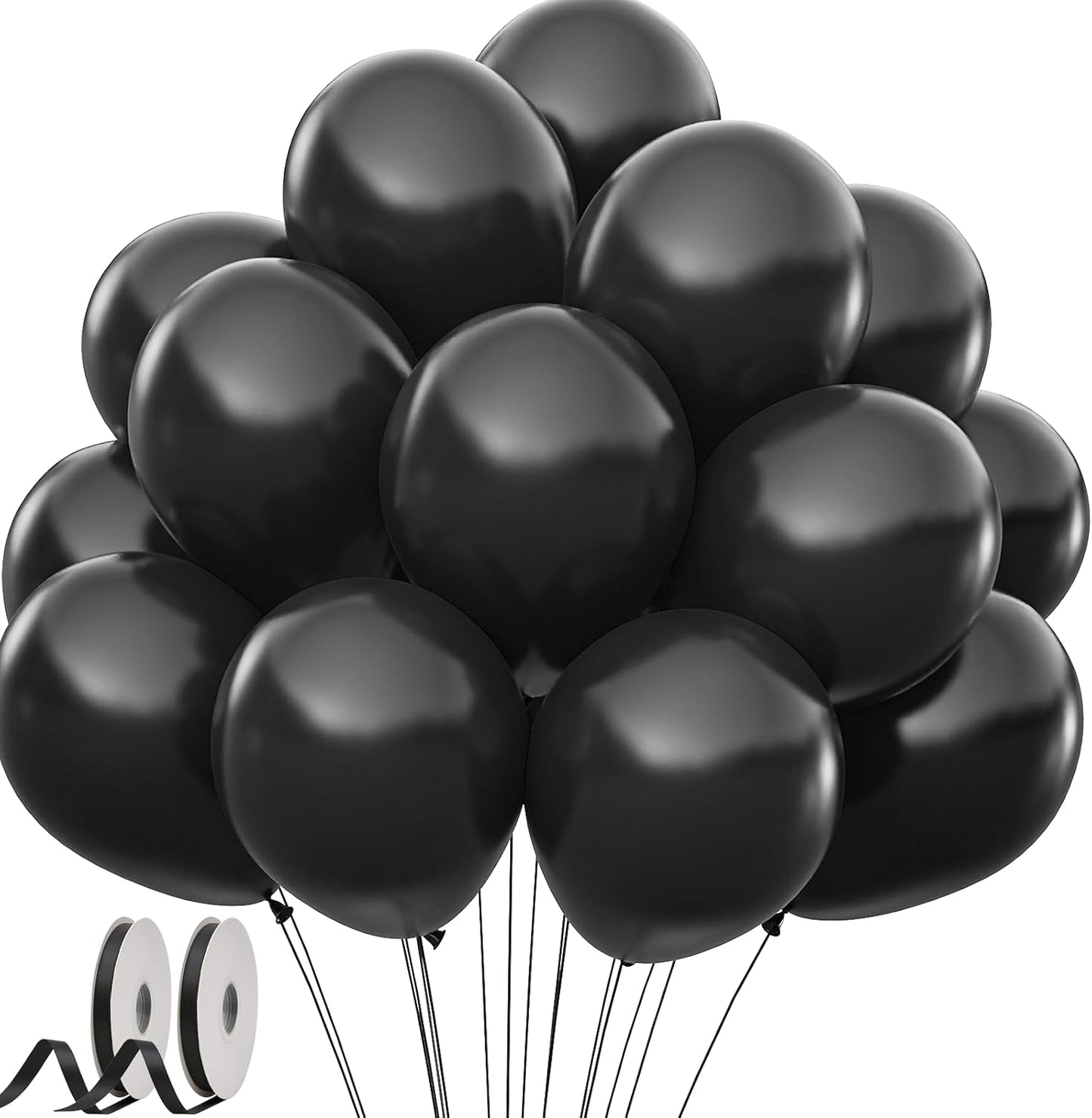 Black Halloween Balloons 110Pcs Black Balloon 12 inch, Latex Balloons for Birthday Party Baby Shower Wedding, Halloween Party Decorations and Spooky Party
