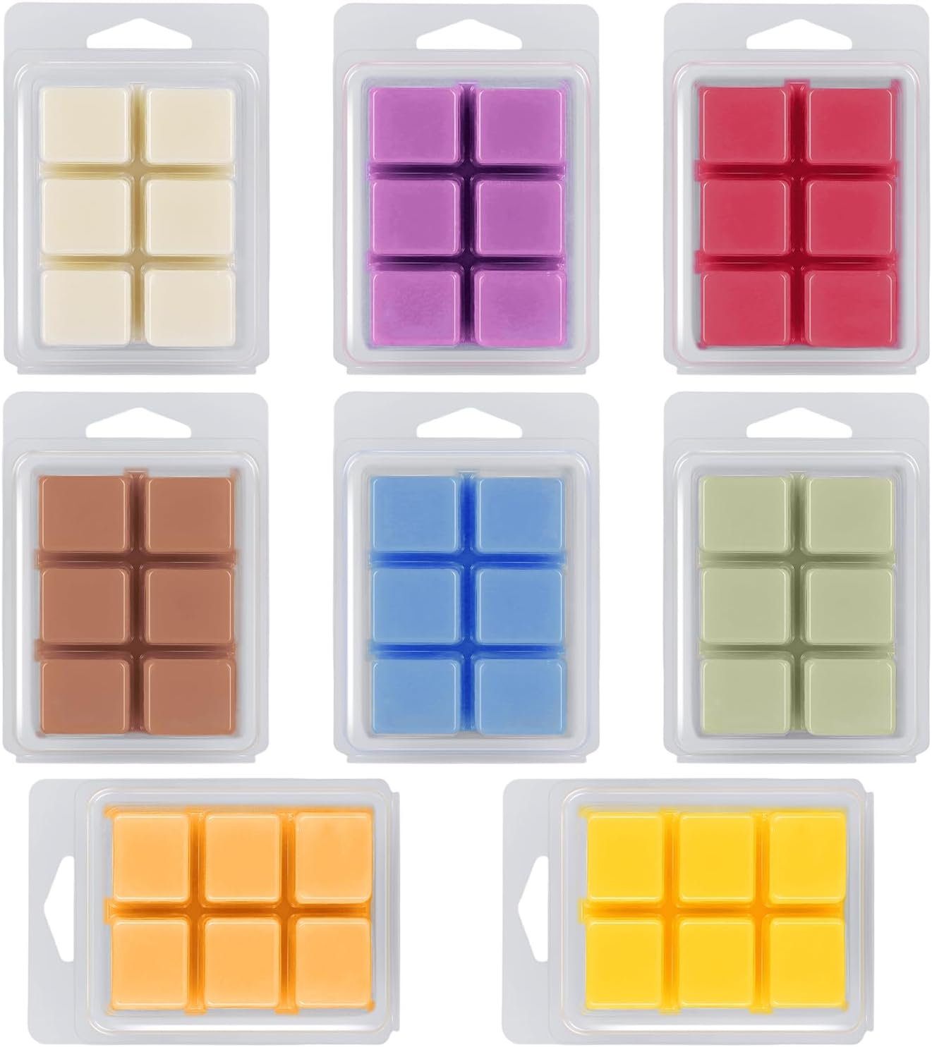 8 Scented Melted Wax Blocks 2.5 oz,Hand Poured Vegan Wax, Immersion Experience Set forYoga, Sleep, Reading and Meditation.