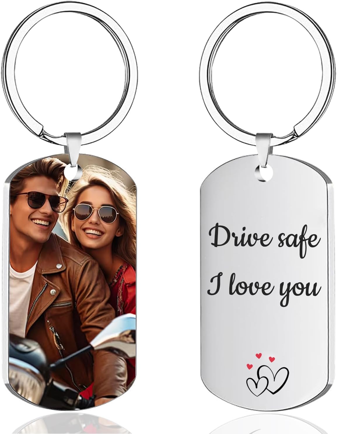Custom Keychain with Picture, Personalized Keychain with Engraved Photo/Text, Gifts for Family and Friends