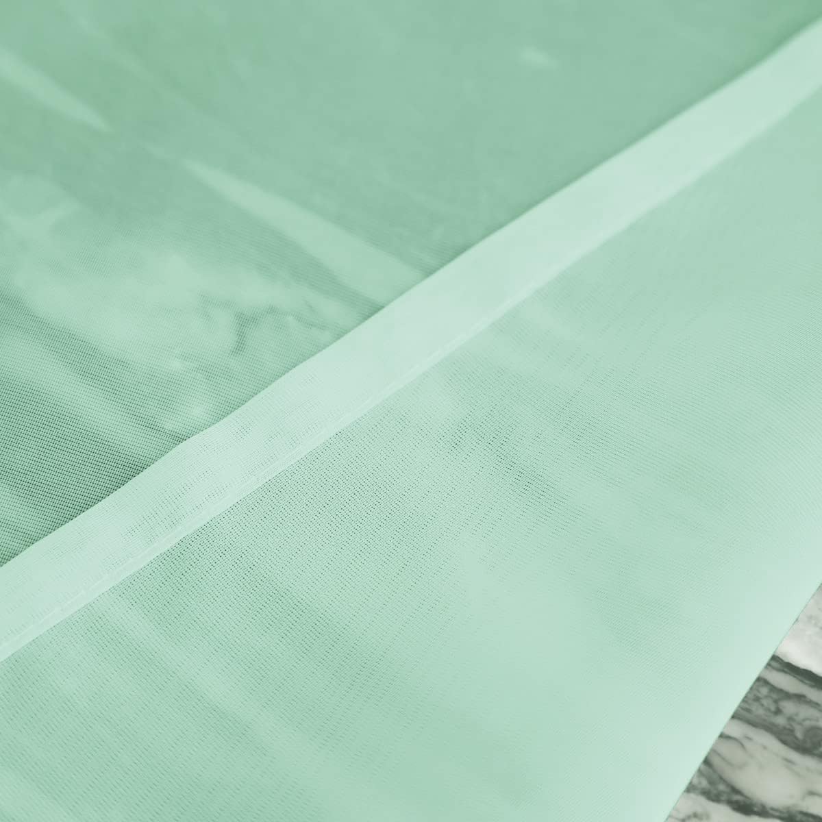 Window Light Green Sheer Curtains 90 Inches Long 2 Panels Sheer Curtain Basic Rod Pocket Panel for Bedroom Children Living Room Yard Kitchen (Light Green, 52" W x 90" L | 2 pcs)