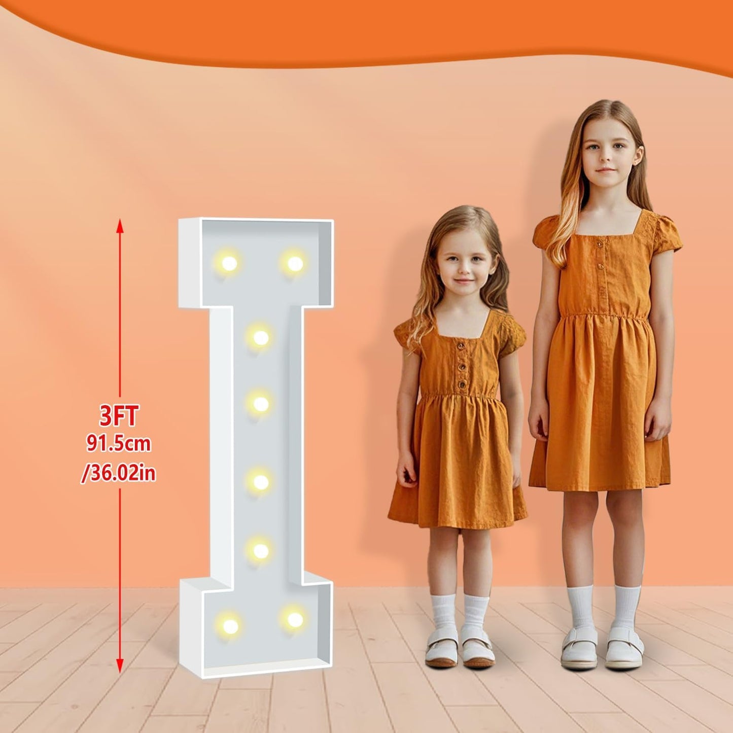 3ft Light Up Letters I, White Marquee Letters Frame for Boys Girls Birthday Party, Large Letter for Engagement Decorations Anniversary Decor, DIY Pre-Cut Thick Foam Board Letter Kit