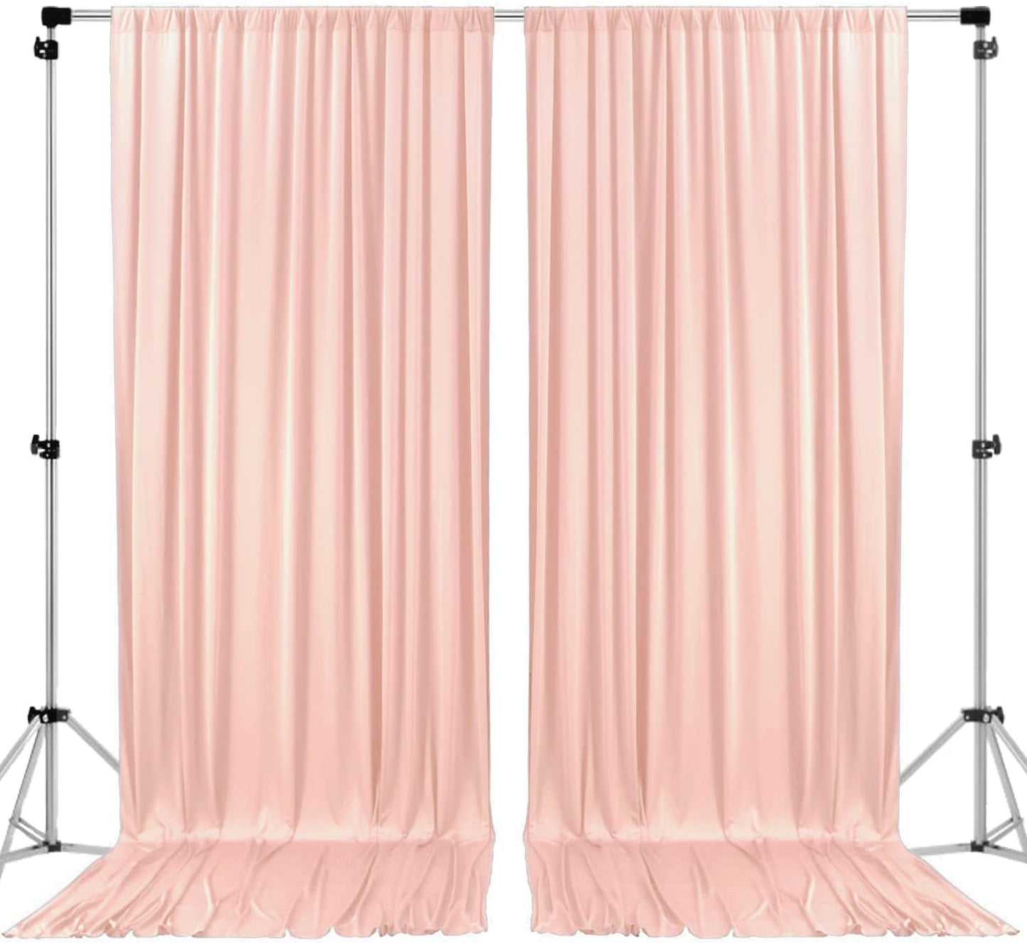 AK TRADING CO. 10 feet x 8 feet IFR Polyester Backdrop Drapes Curtains Panels with Rod Pockets - Wedding Ceremony Party Home Window Decorations - Blush Pink