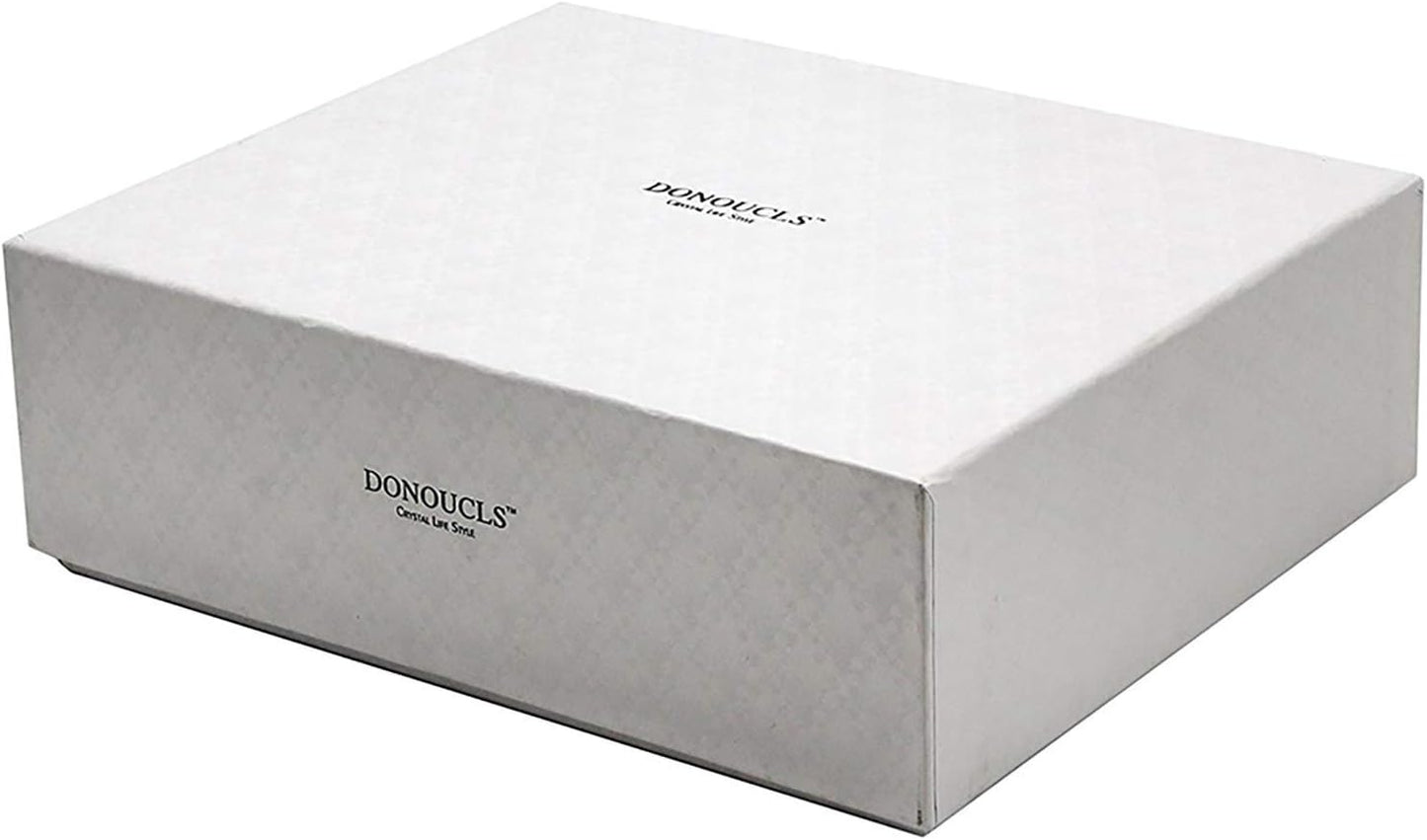 Crystal Napkin Holder Rings Square Design Christmas Decorations for Dinner Set of 12