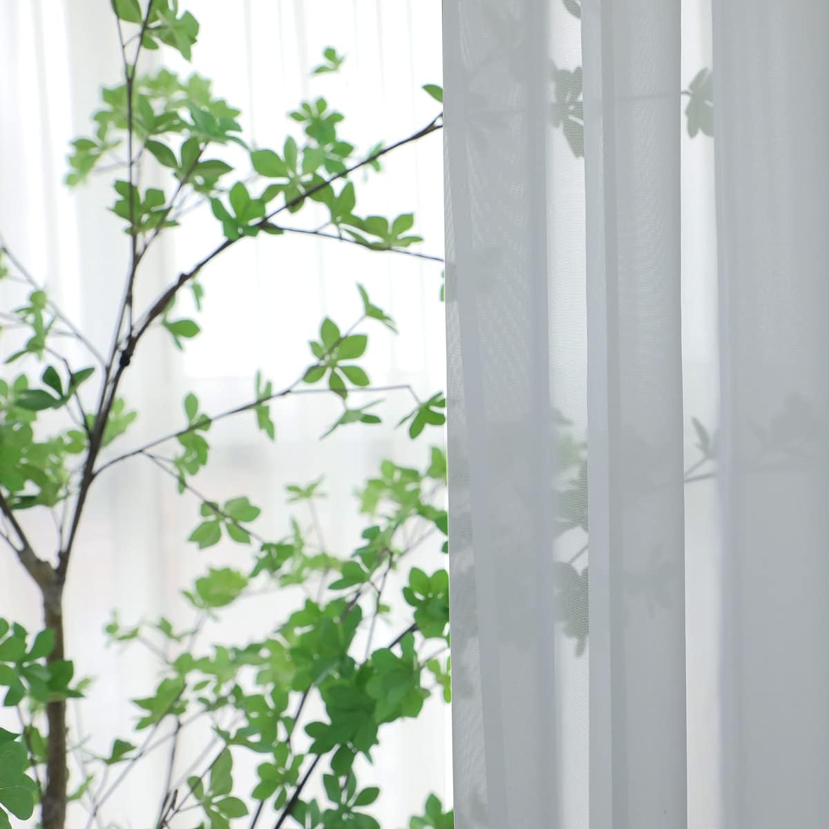 Window Light Gray Sheer Curtains 145 Inches Long 2 Panels Sheer Curtain Basic Rod Pocket Panel for Bedroom Children Living Room Yard Kitchen (Light Gray, 52" W x 145" L | 2 pcs)