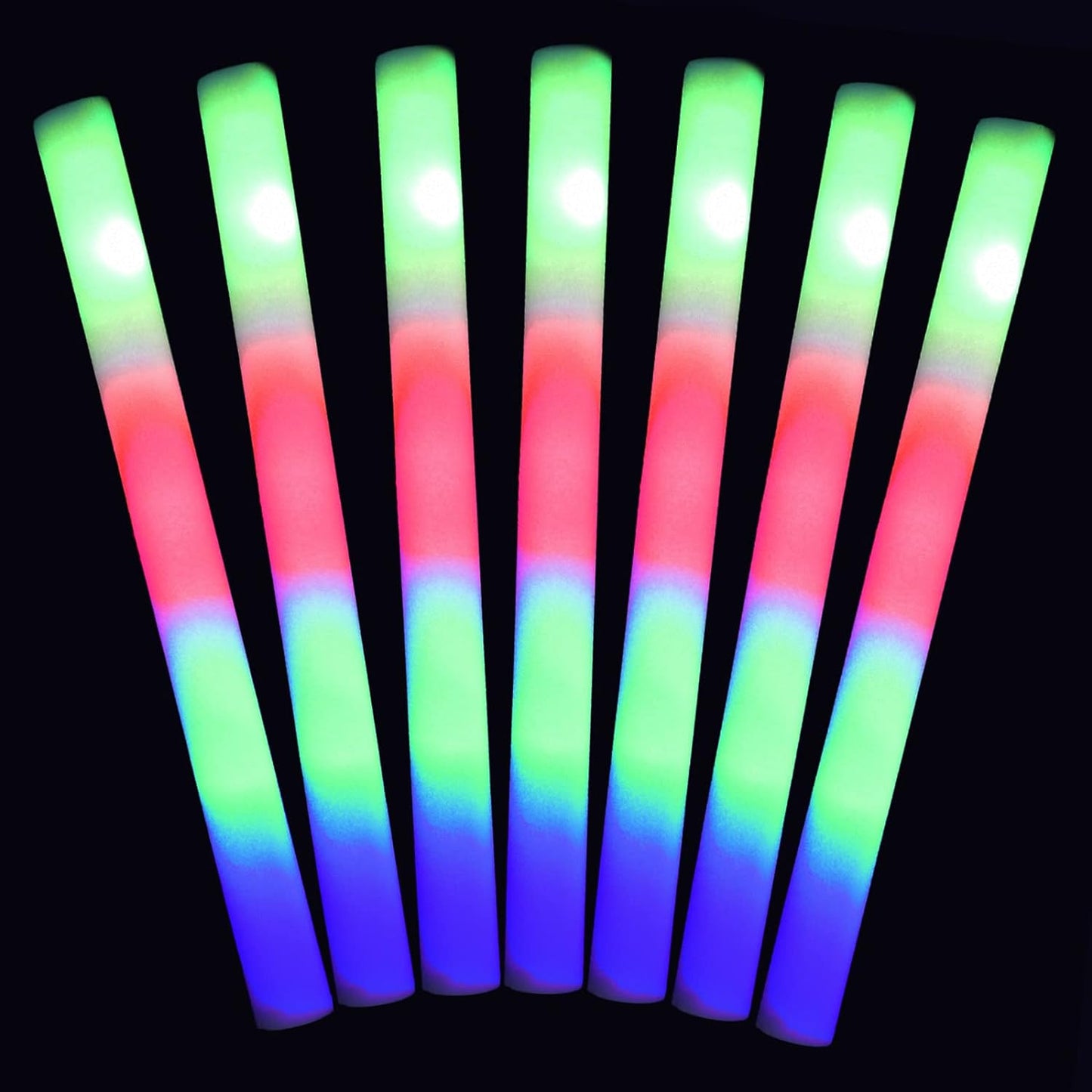 200 LED Party Foam Light Sticks Batons Wand for Wedding,Parties,Birthdays,Guests,Party,DJ,Concerts,Festivals,Events,Promotions Party Favors 3 Color Lighting Modes Batteries 16/inches