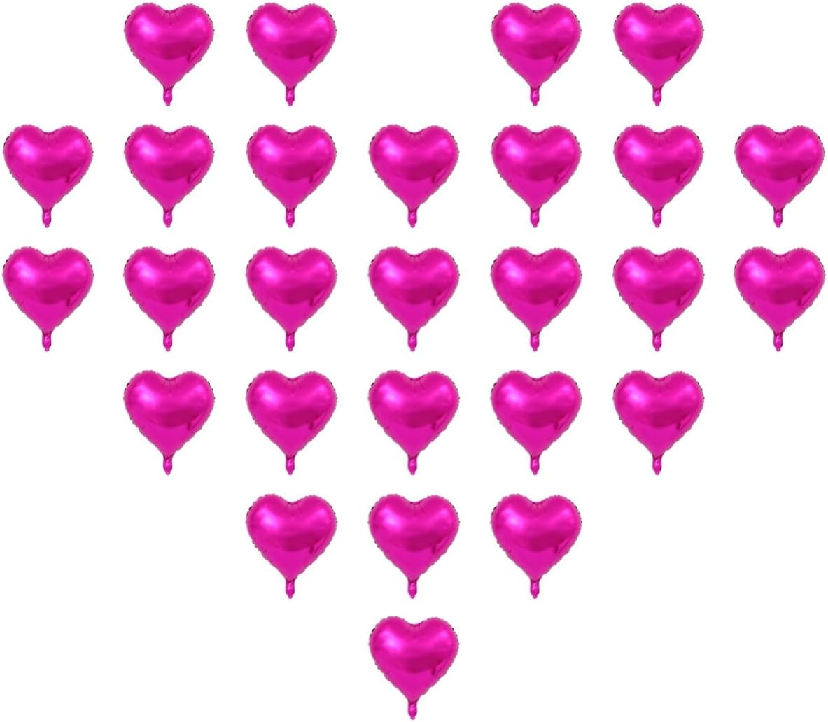 50 Pcs Rose red Heart Shaped Balloon Foil Balloon 5 inch Heart Balloon for Valentinge's day Wedding Decoration (rose red)