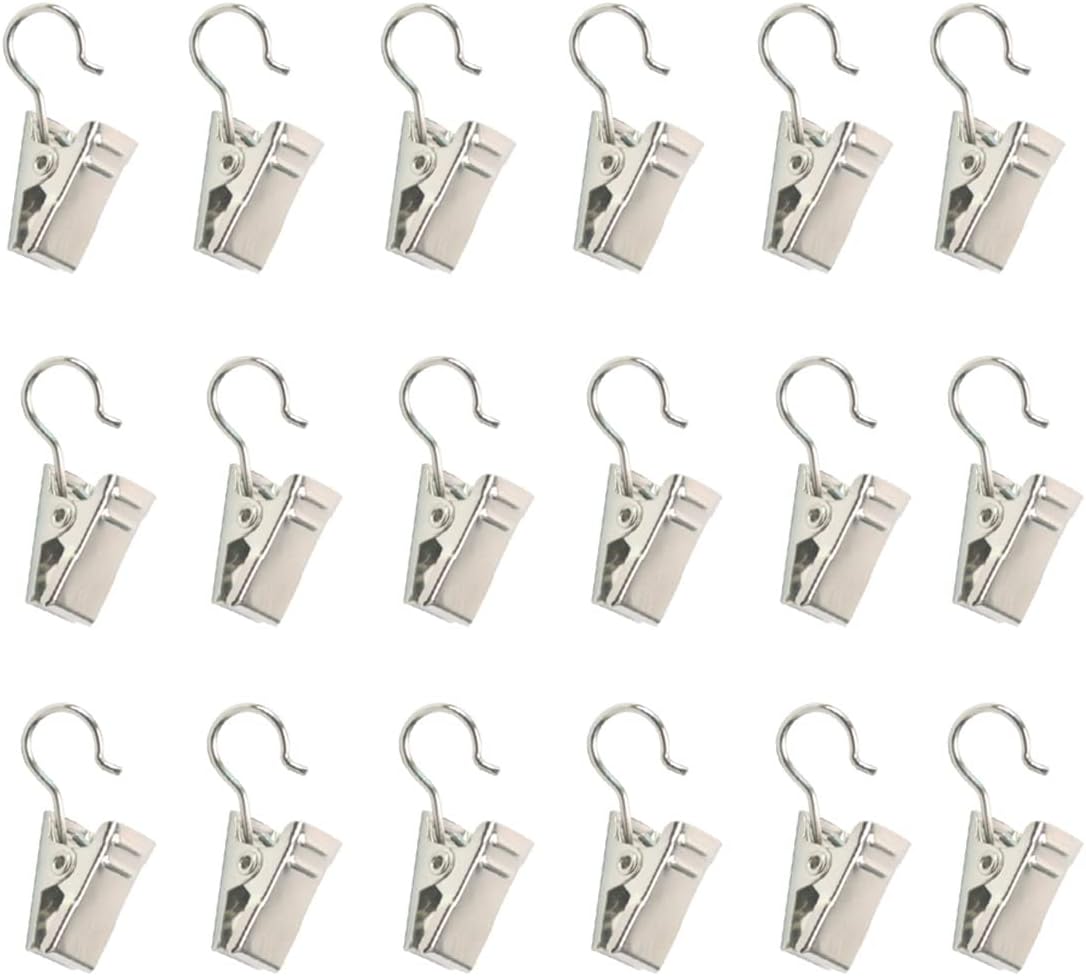30 Pcs Curtain Clips with Hooks, Heavy Duty Metal Shower Clip Hook Set for Hanging Photos Art Craft Display Home Decoration