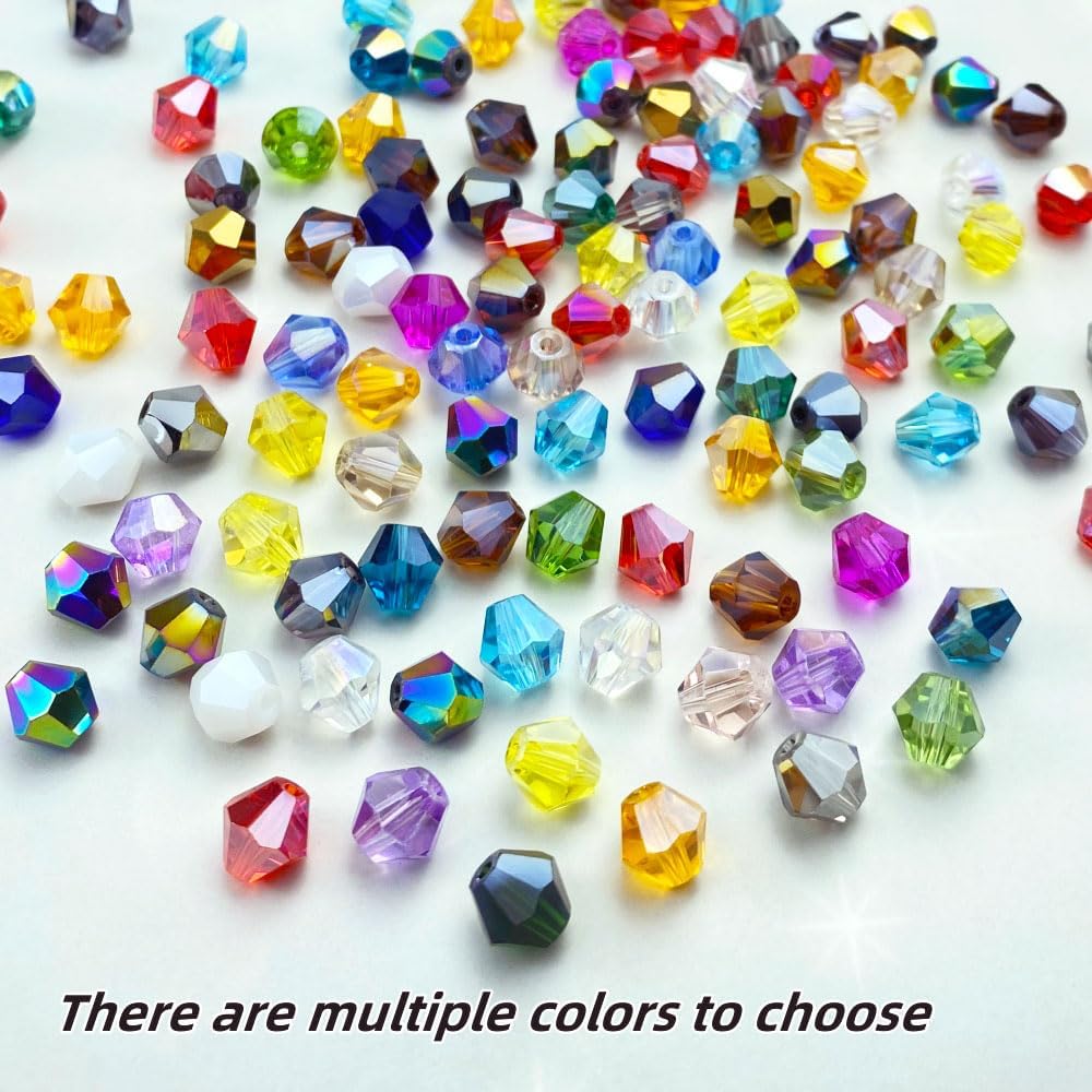 250pcs 6mm Bicone Crystal Glass Beads Loose Spacer Beads Faceted Craft Beads for Jewelry Making DIY Necklace Bracelet Earring Wind Chimes Suncatchers Ornamen(Dark Green AB)