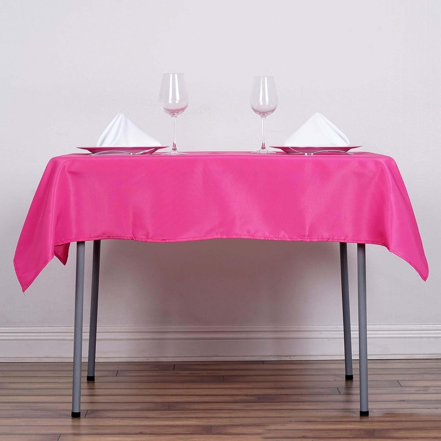 Efavormart 54x54 Fushia Wholesale Linens Seamless Polyester Square Linen Tablecloth for Wedding Banquet Party Restaurant