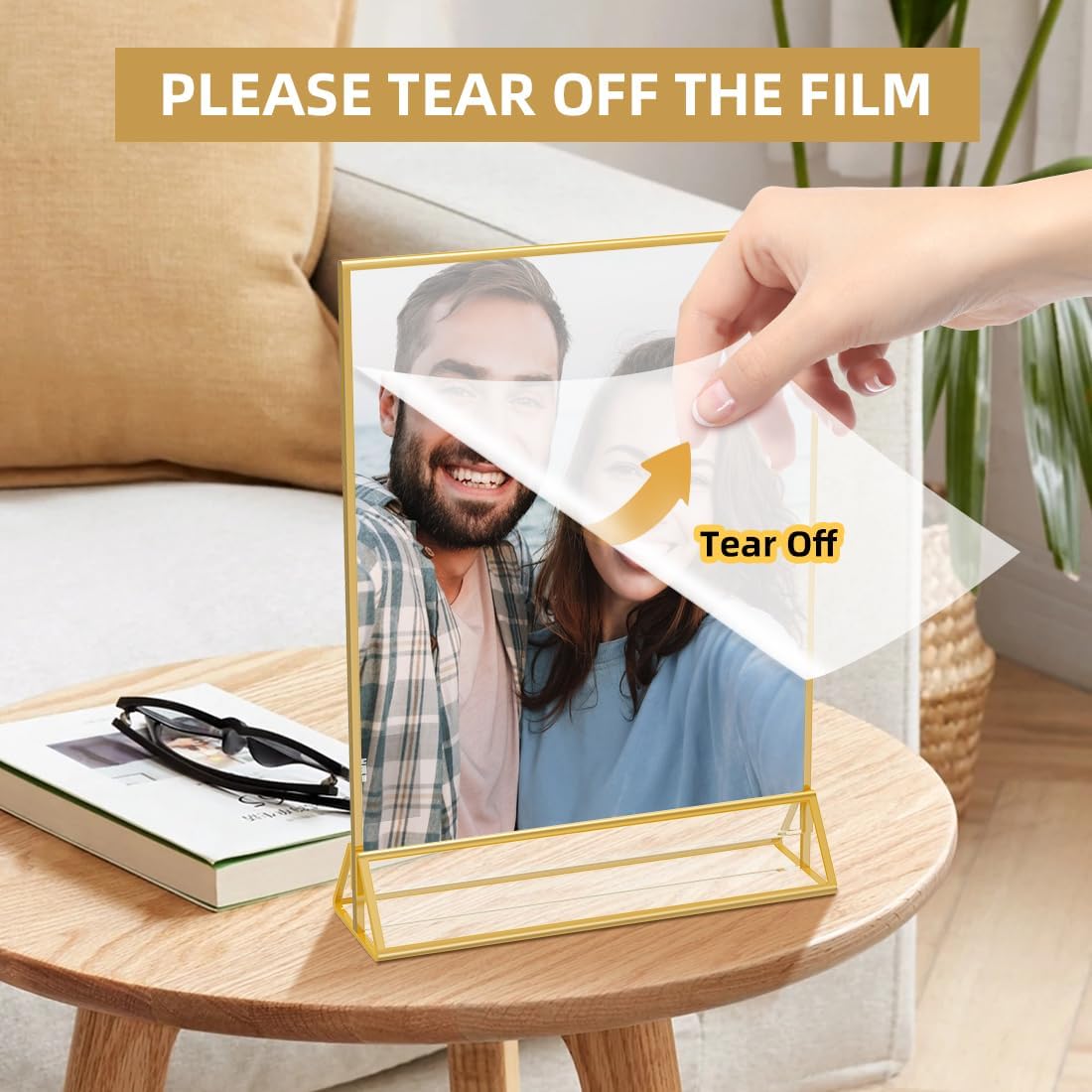 Acrylic Sign Holder 8.5X11 Double Sided Table Flyer Holder , Plastic Acrylic Display Stand for Home Office Shop Restaurant (12pcs)