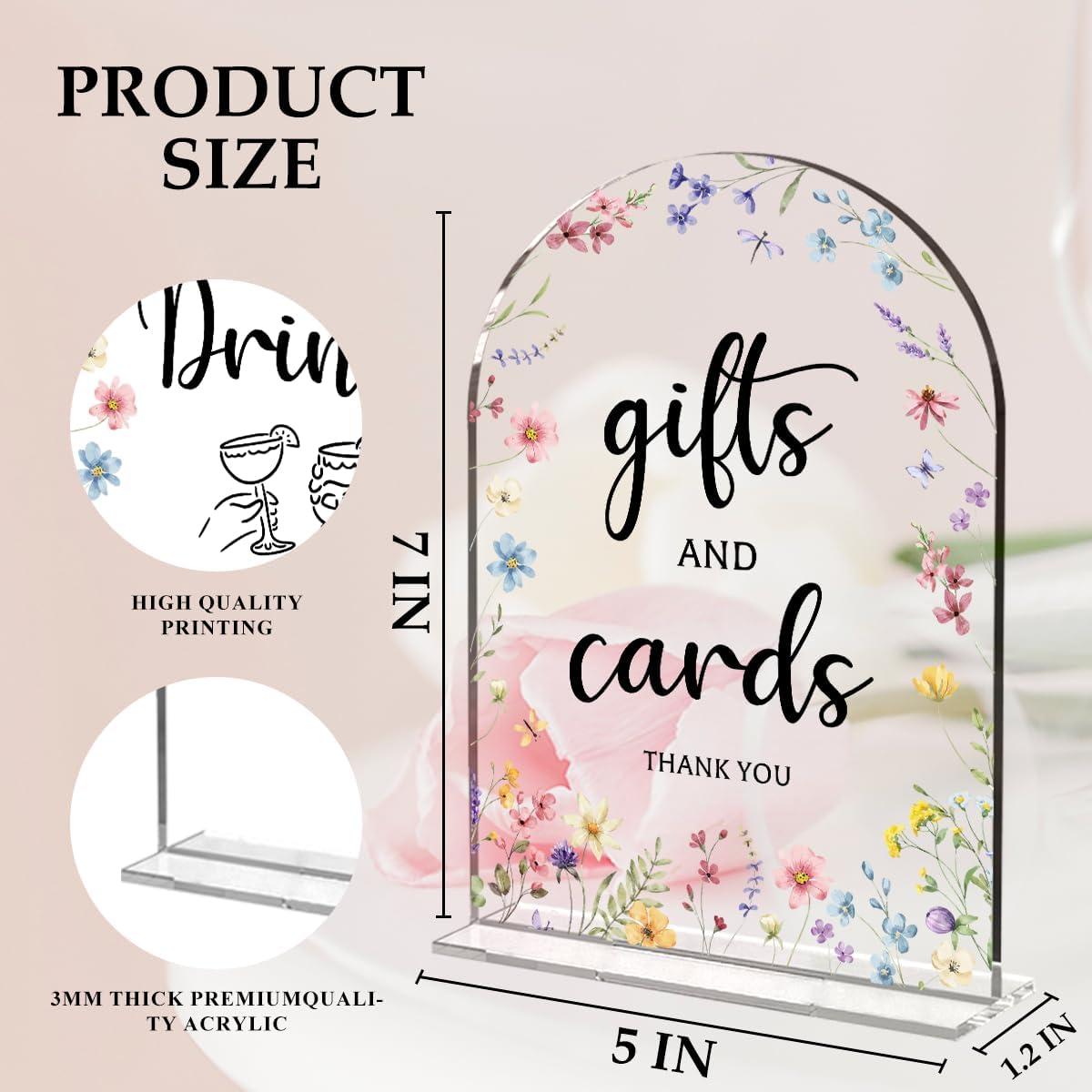 6 Pcs Wedding Decor, Ceremony Sign, Wedding Sign for Reception & Event Party,Bridal Shower Decorations, Wedding Table Decor Accessories for Anniversary And Event 5x7 Inch