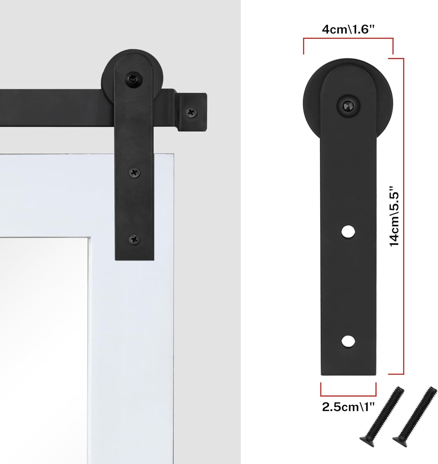 COGOOD Farmhouse Barn Door Mirror - 25 x 38 Rustic Bathroom Mirror for Living Room, Entryway, Vanity Wall Decor (Pure White)