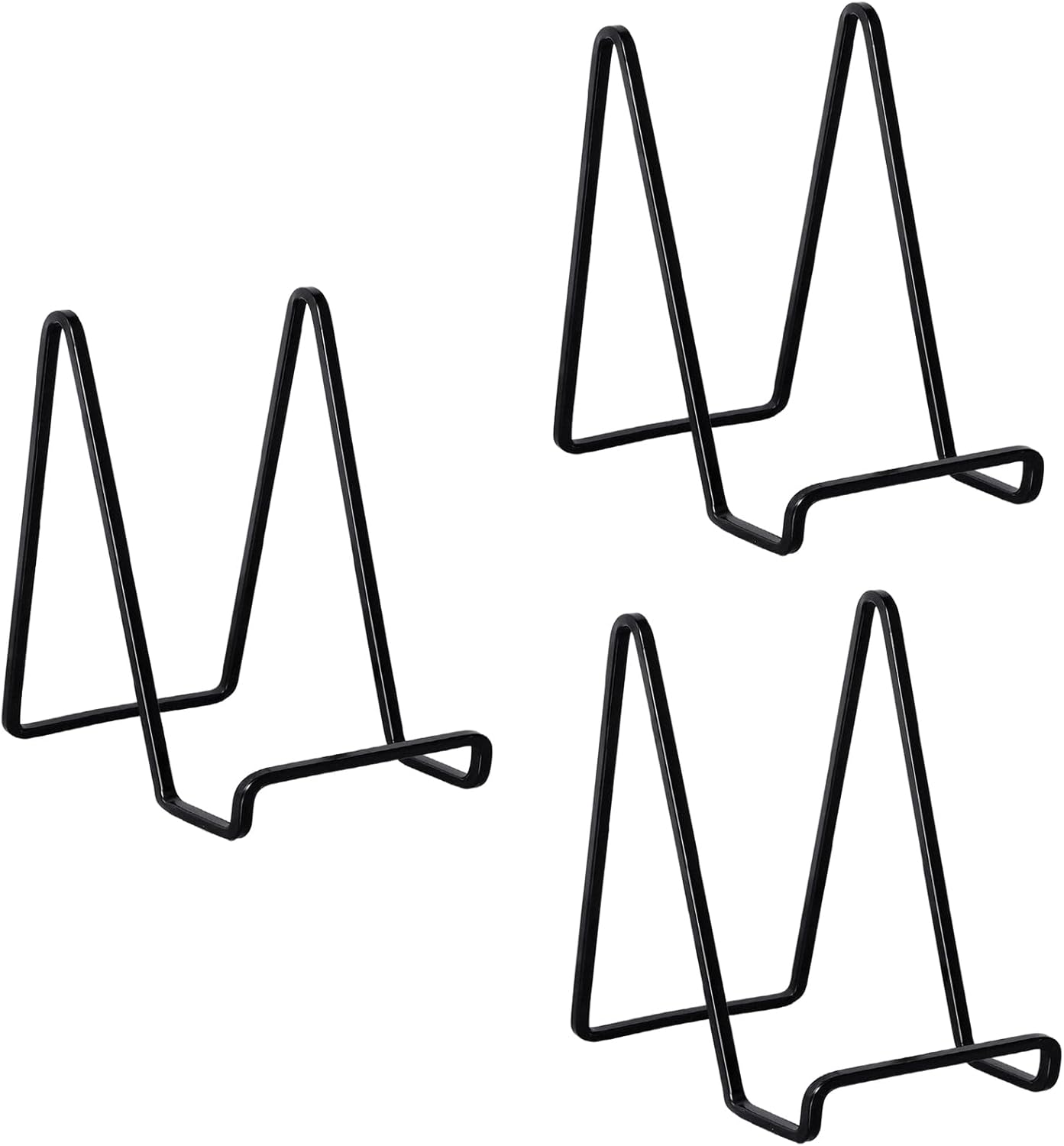 3 Pack 4 inch Metal Plate Stands for Display, Plate Holder Pictures Frame Easel Display Stand, Tabletop Picture Stand, Iron Easels for Display Photo Frames, Plates, Vinyl Record，Book, Plaque, Sign